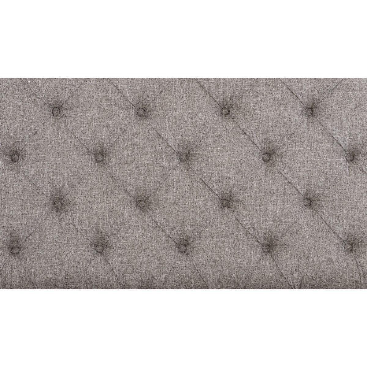 Baylesford Antique White Oak Veneer Wood Engineered Wood Fabric Upholstered Tufted King Queen Bed - Ella Furniture