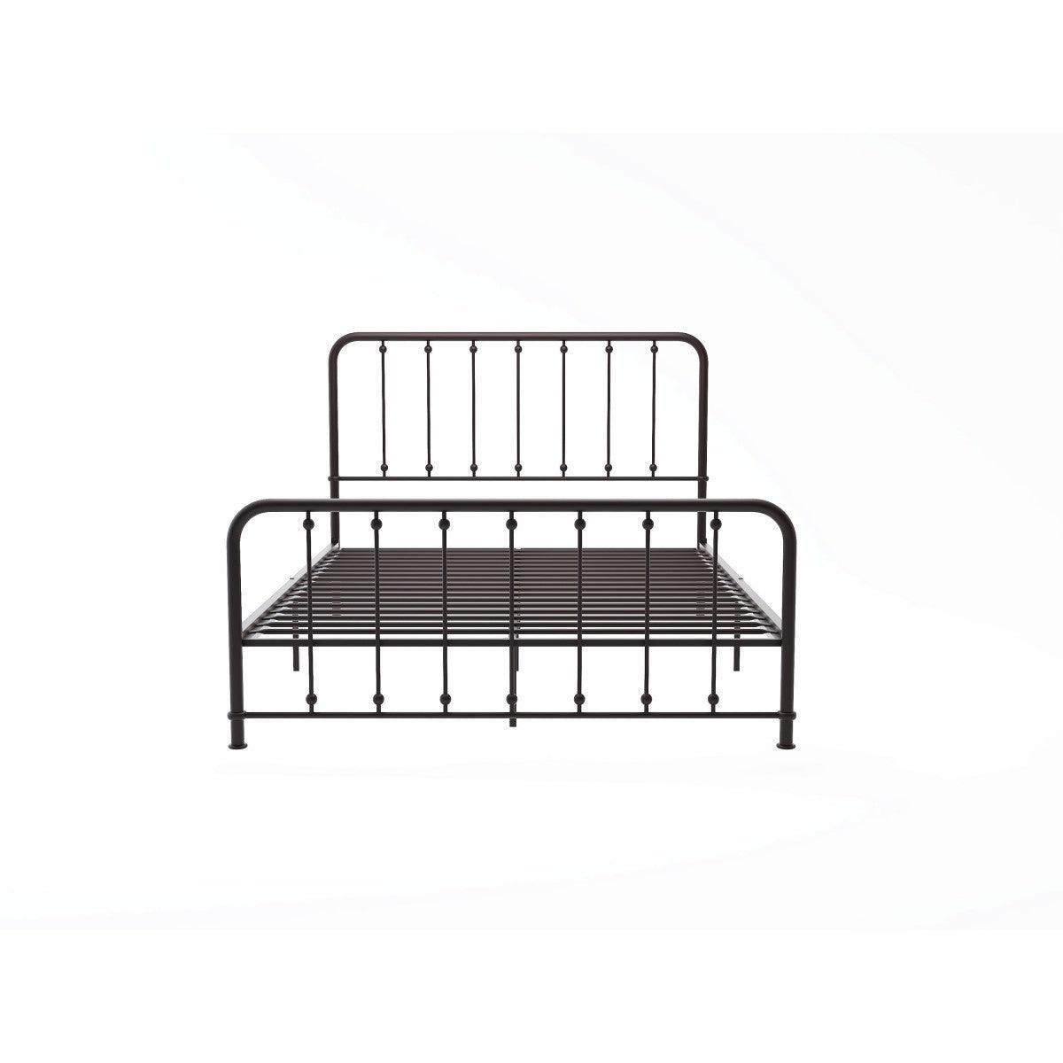 Larkspur Dark Bronze Finish Modern Traditional Full Platform Bed With Metal Frame - Ella Furniture