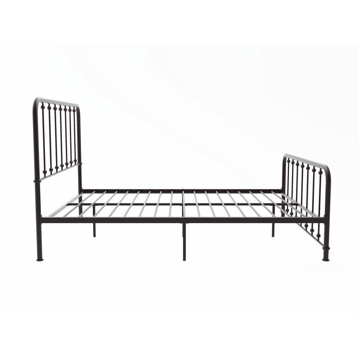 Larkspur Dark Bronze Finish Modern Traditional Full Platform Bed With Metal Frame - Ella Furniture