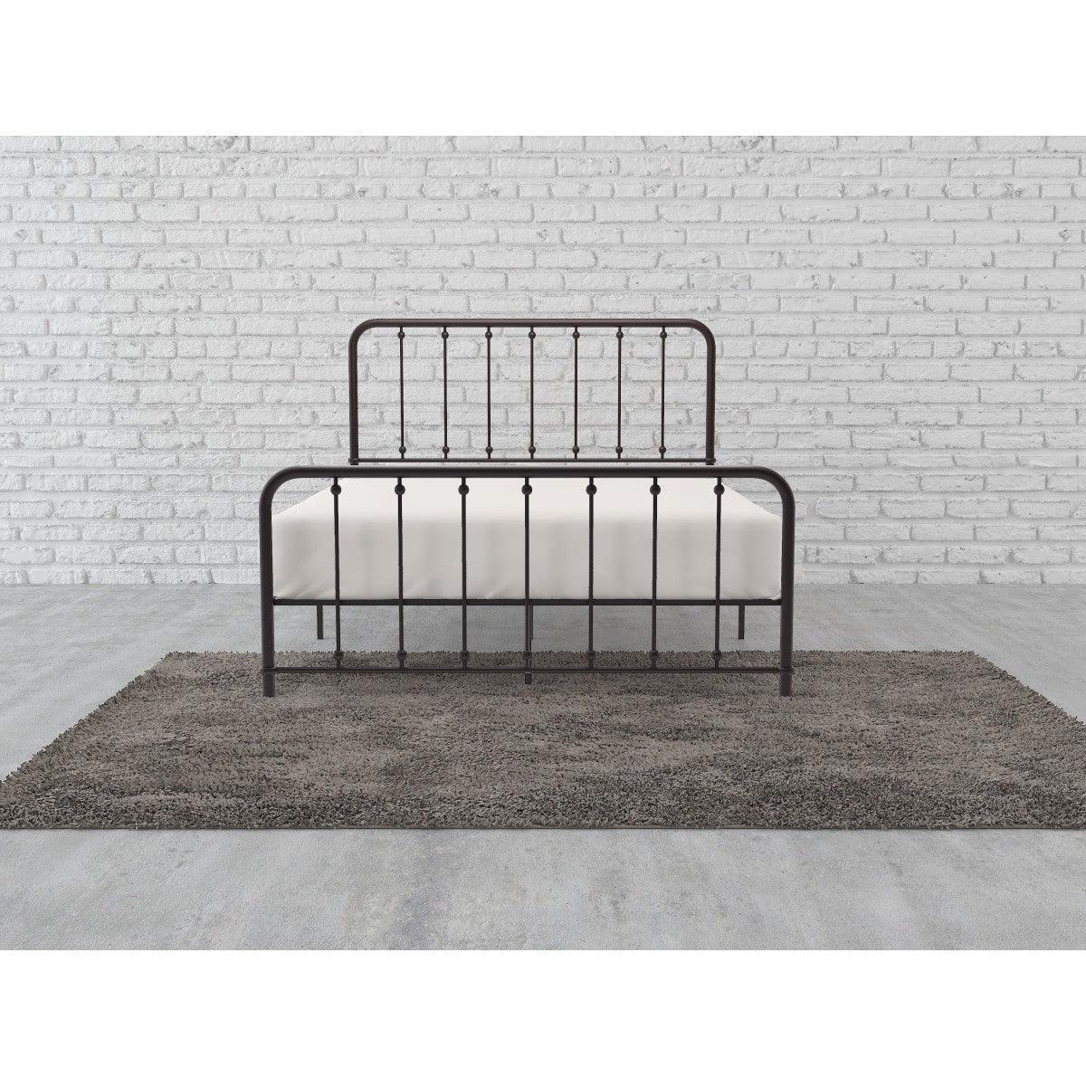 Larkspur Dark Bronze Finish Modern Traditional Full Platform Bed With Metal Frame - Ella Furniture