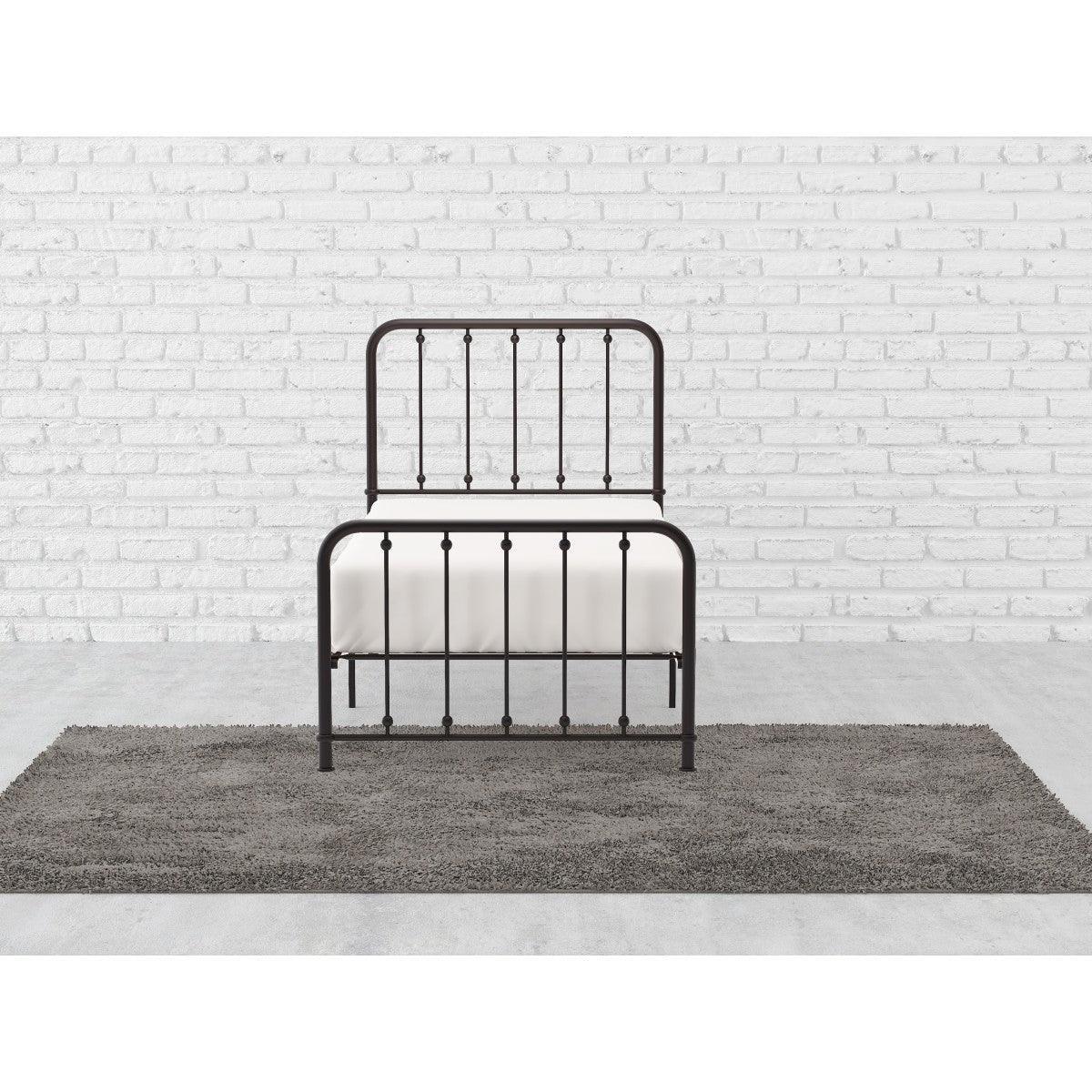 Larkspur Dark Bronze Modern Traditional Metal Frame Youth Twin Platform Bed - Ella Furniture