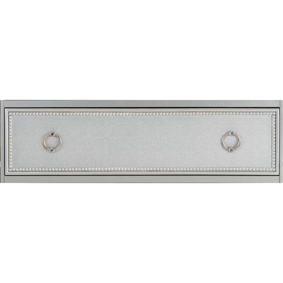 Avondole Silver Modern Traditional Wood And Engineered Wood Vanity Dresser With Mirror - Ella Furniture