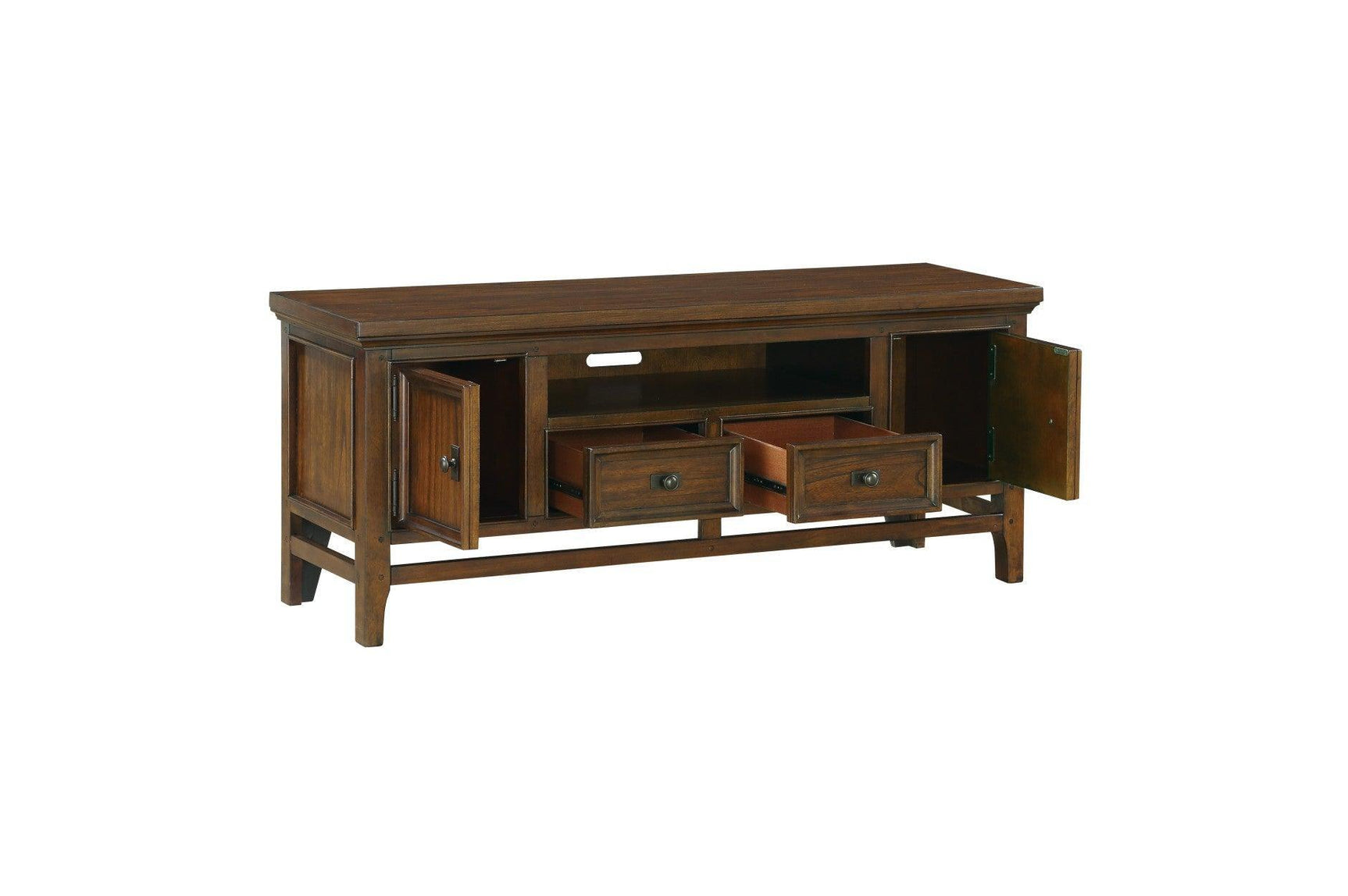 Frazier Park Brown Cherry Traditional Mindy Veneer Wood And Engineered Wood Storage Tv Stand - Ella Furniture