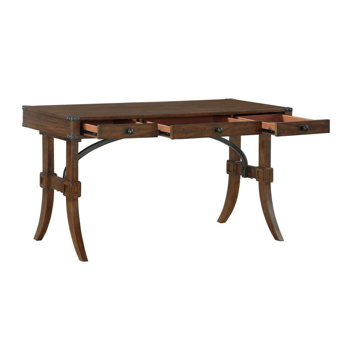 Frazier Park Brown Cherry Modern Traditinoal Mindy Veneer Wood And Engineered Wood Writing Desk - Ella Furniture