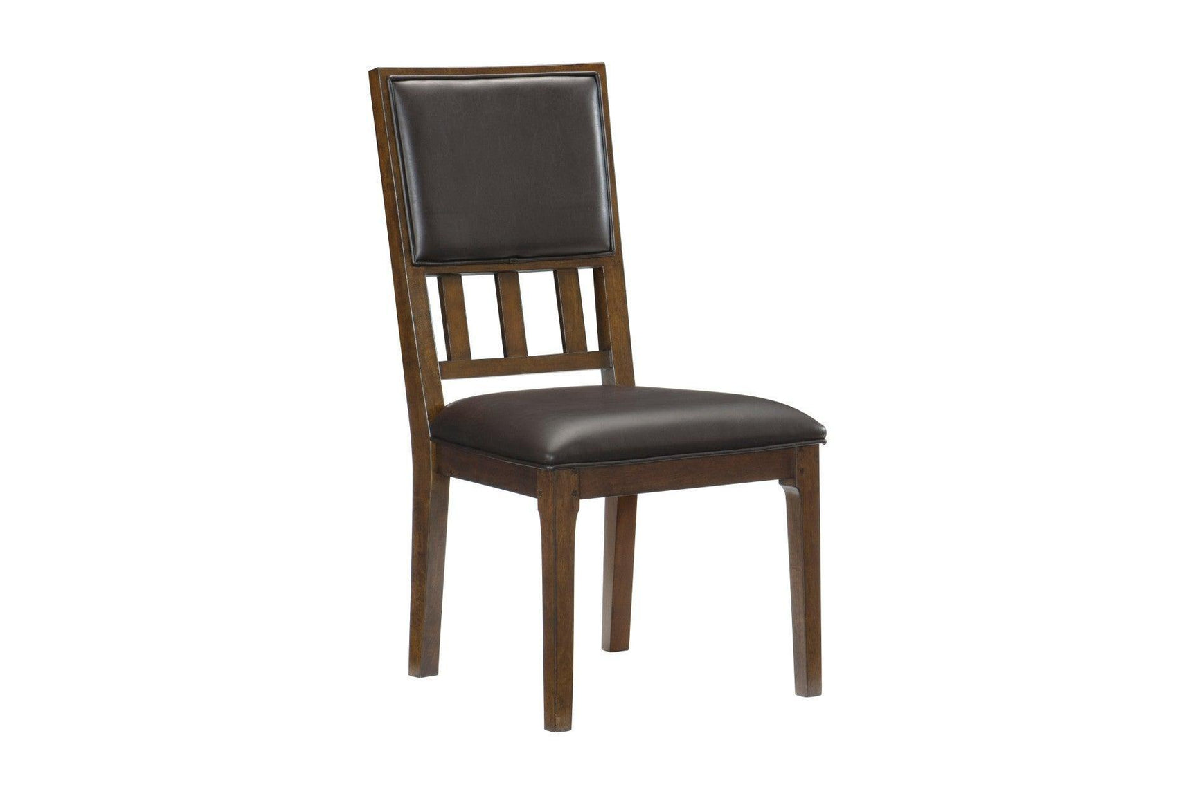 Frazier Park Brown Modern Subtle Lodge Solid Wood Faux Leather Seat Rectangular Dining Room Set - Ella Furniture