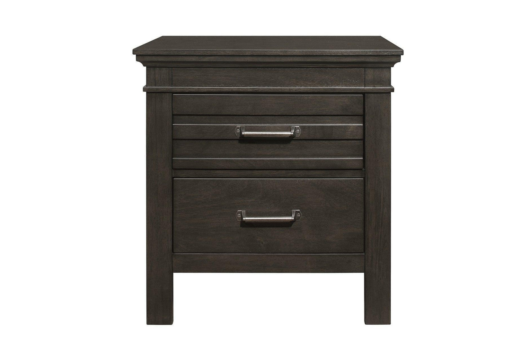 Blaire Farm Charcoal Gray Okume Veneer And Modern Solid Wood Panel Bedroom Set - Ella Furniture