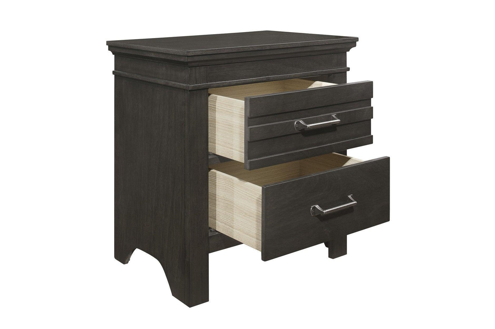 Blaire Farm Charcoal Gray Okume Veneer And Modern Solid Wood Panel Bedroom Set - Ella Furniture