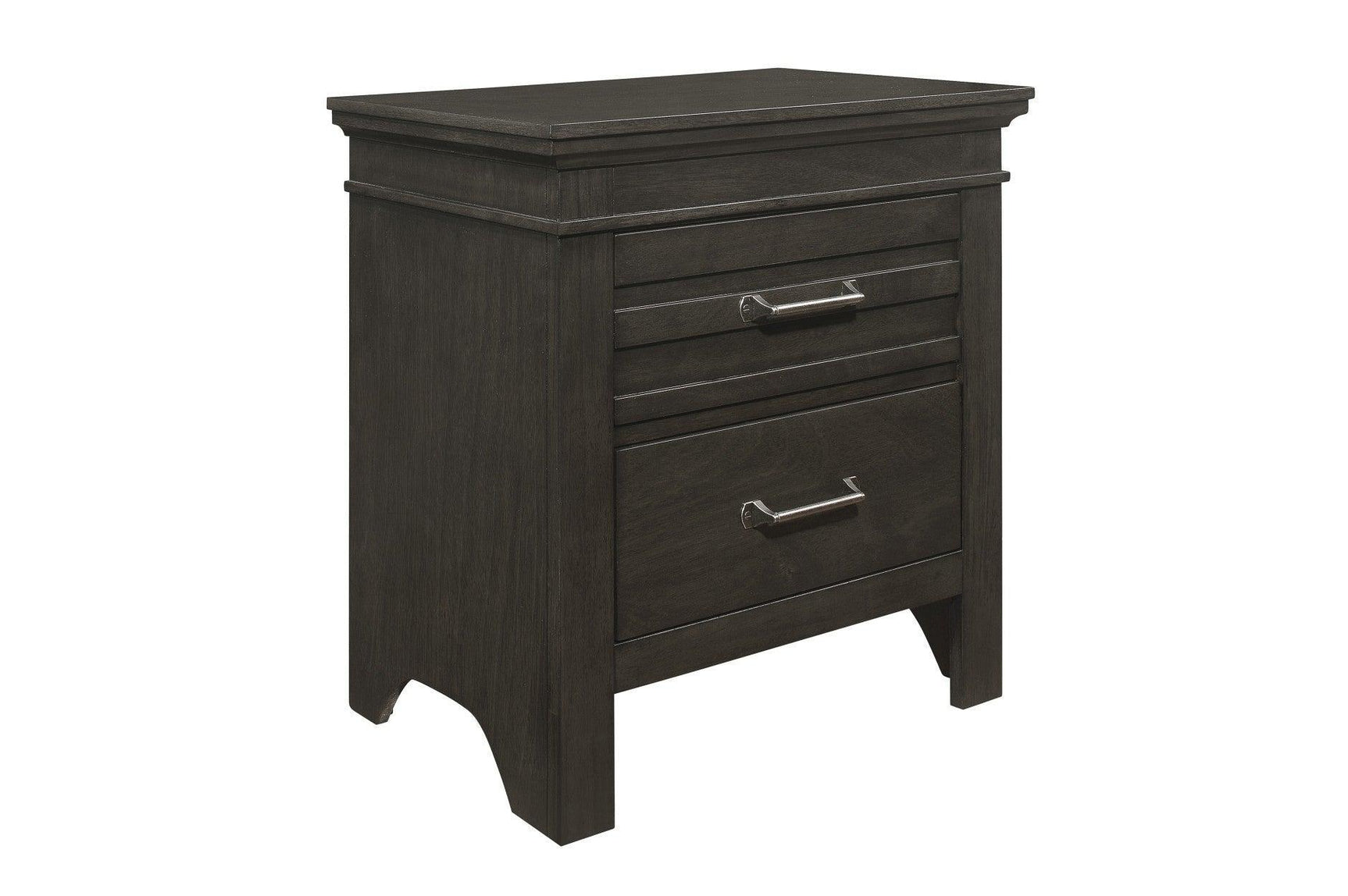 Blaire Farm Charcoal Gray Okume Veneer And Modern Solid Wood Panel Bedroom Set - Ella Furniture