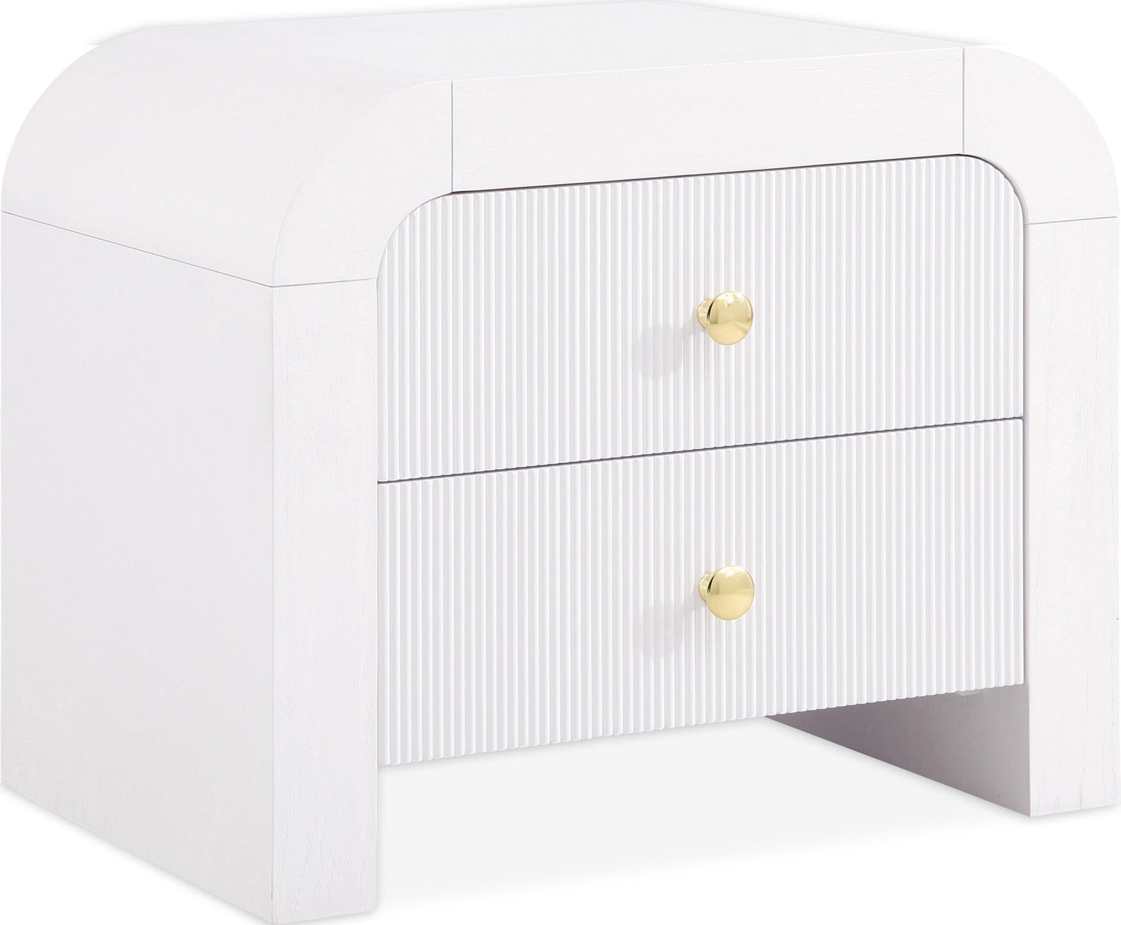 Artisto White Nightstand - Ella Furniture
