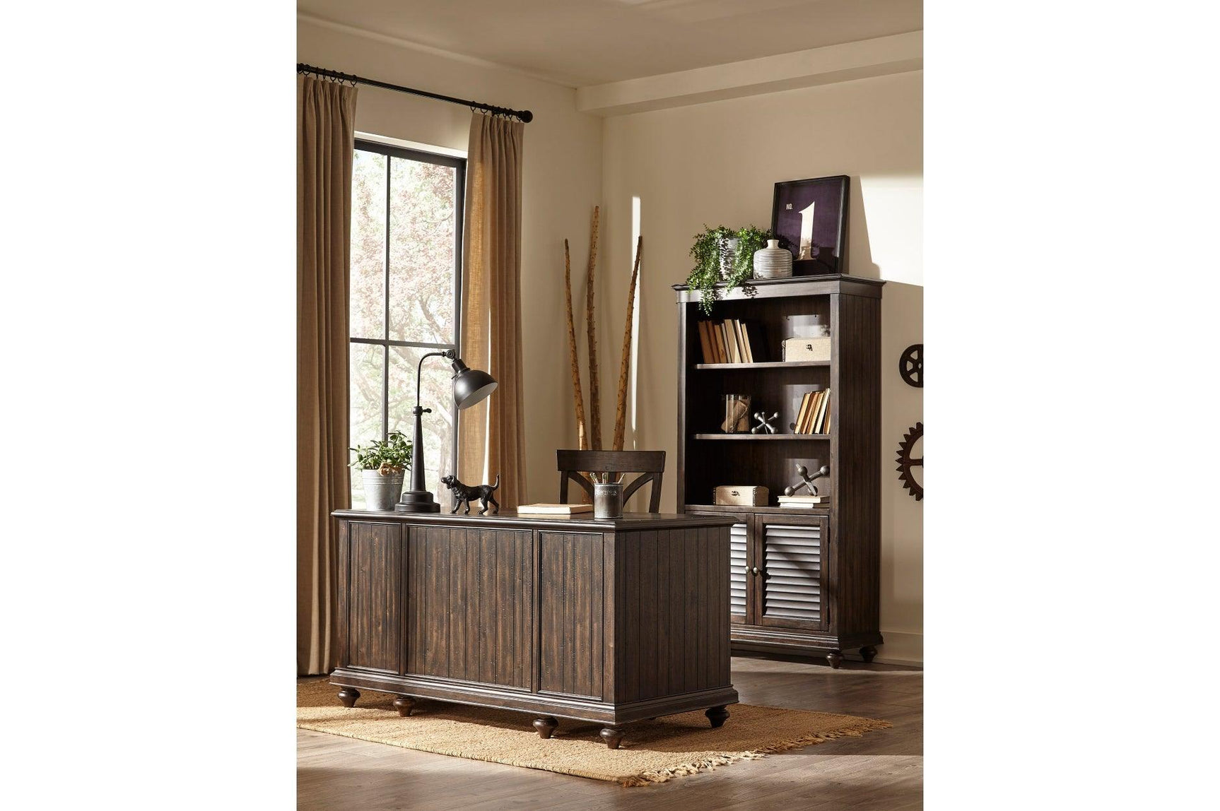 Cardano Driftwood Charcoal Modern Contemporary Acacia Solid Wood Panel Bedroom Set - Ella Furniture