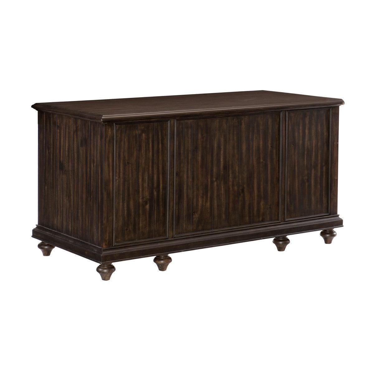 Cardano Driftwood Charcoal Traditional Acacia Veneer Wood And Engineered Wood Executive Desk - Ella Furniture