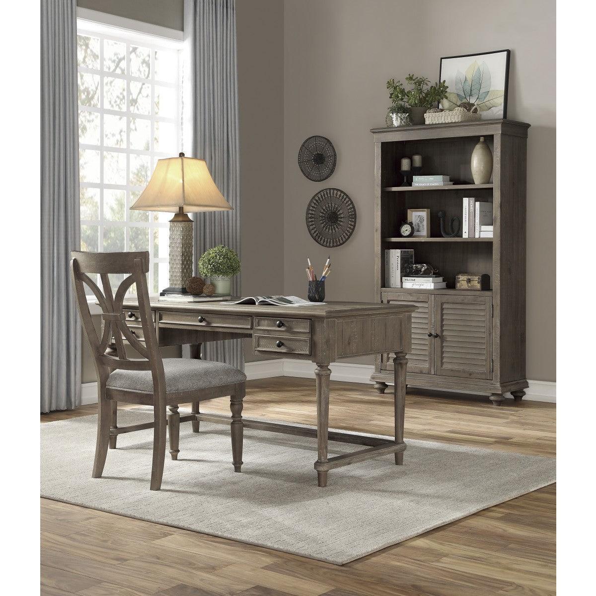 Cardano Driftwood Light Brown Traditional Acacia Veneer Wood And Engineered Wood Writing Desk - Ella Furniture