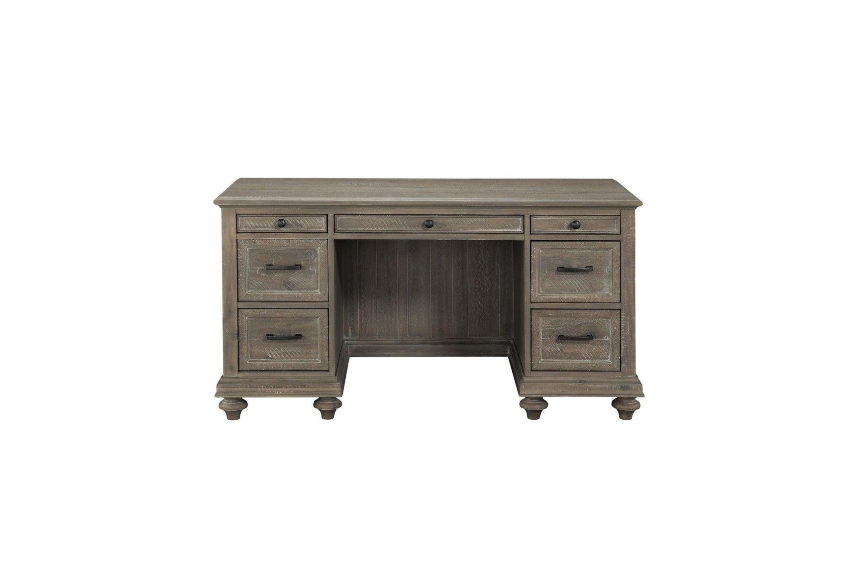 Cardano Light Brown Modern Traditional Transitional Acacia Solids And Veneers Executive Desk - Ella Furniture