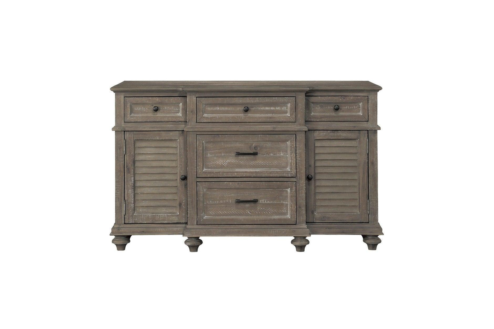 Cardano Brown Traditional Solid Wood, Veneers Fabric Upholstery Seat Rectangular Dining Room Set - Ella Furniture