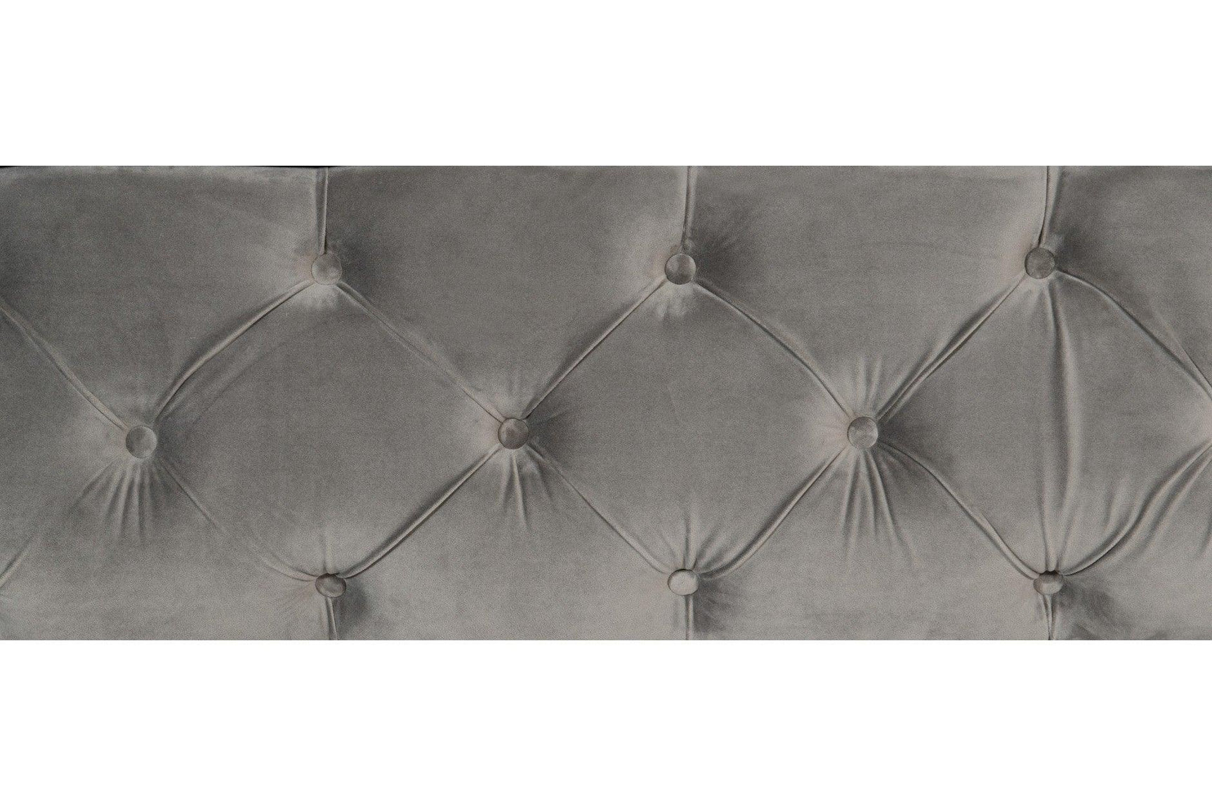 Rachelle Gray Modern Contemporary Solid Wood Velvet Upholstered Tufted Sleigh Bedroom Set - Ella Furniture