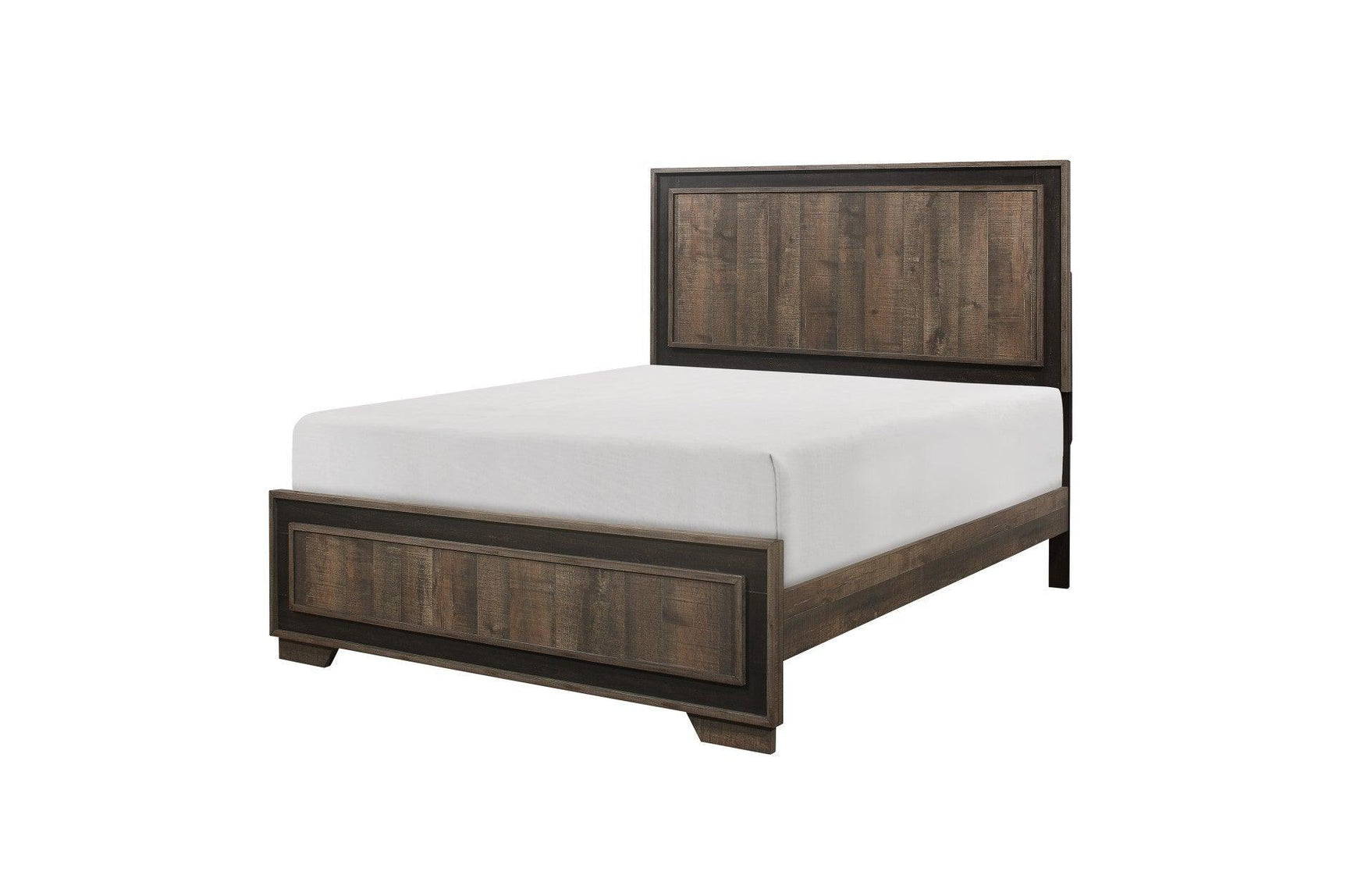 Ellendale Mahogany Rustic Modern Traditional Faux-wood Veneers Panel Bedroom Set - Ella Furniture