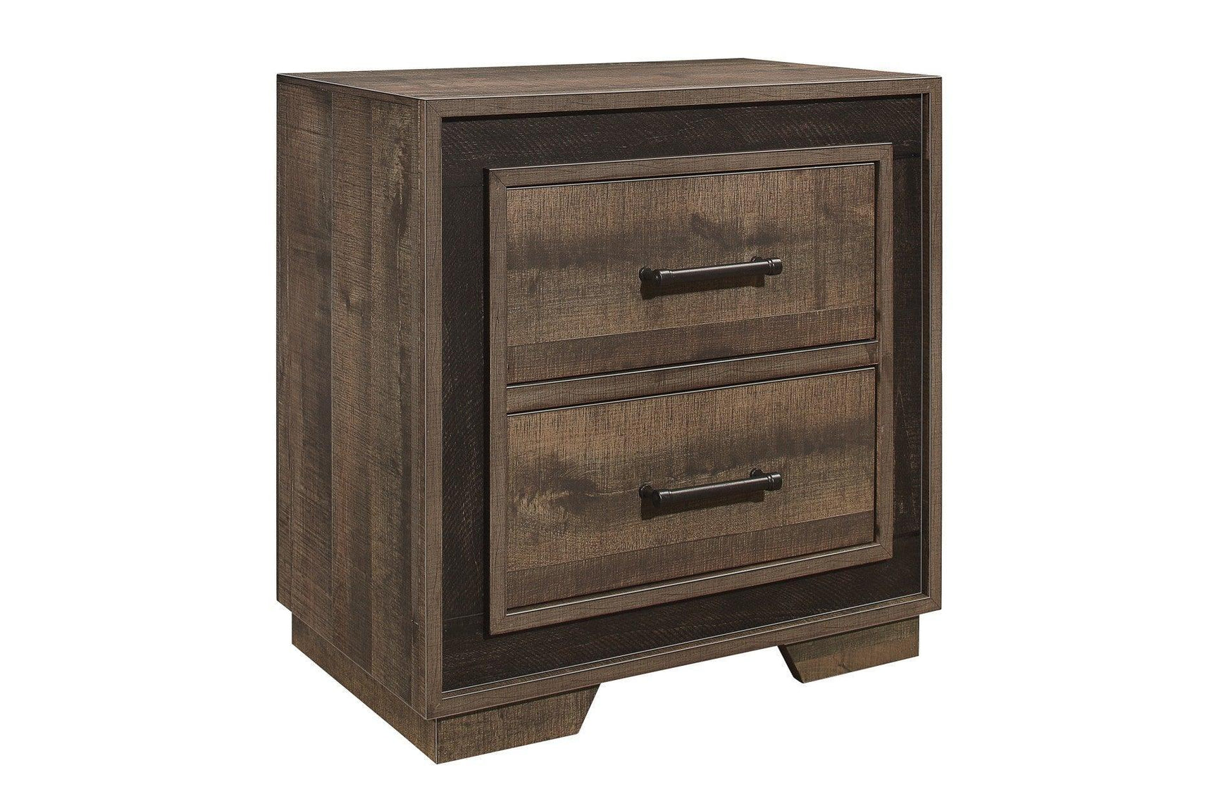 Ellendale Mahogany Rustic Modern Traditional Faux-wood Veneers Panel Bedroom Set - Ella Furniture