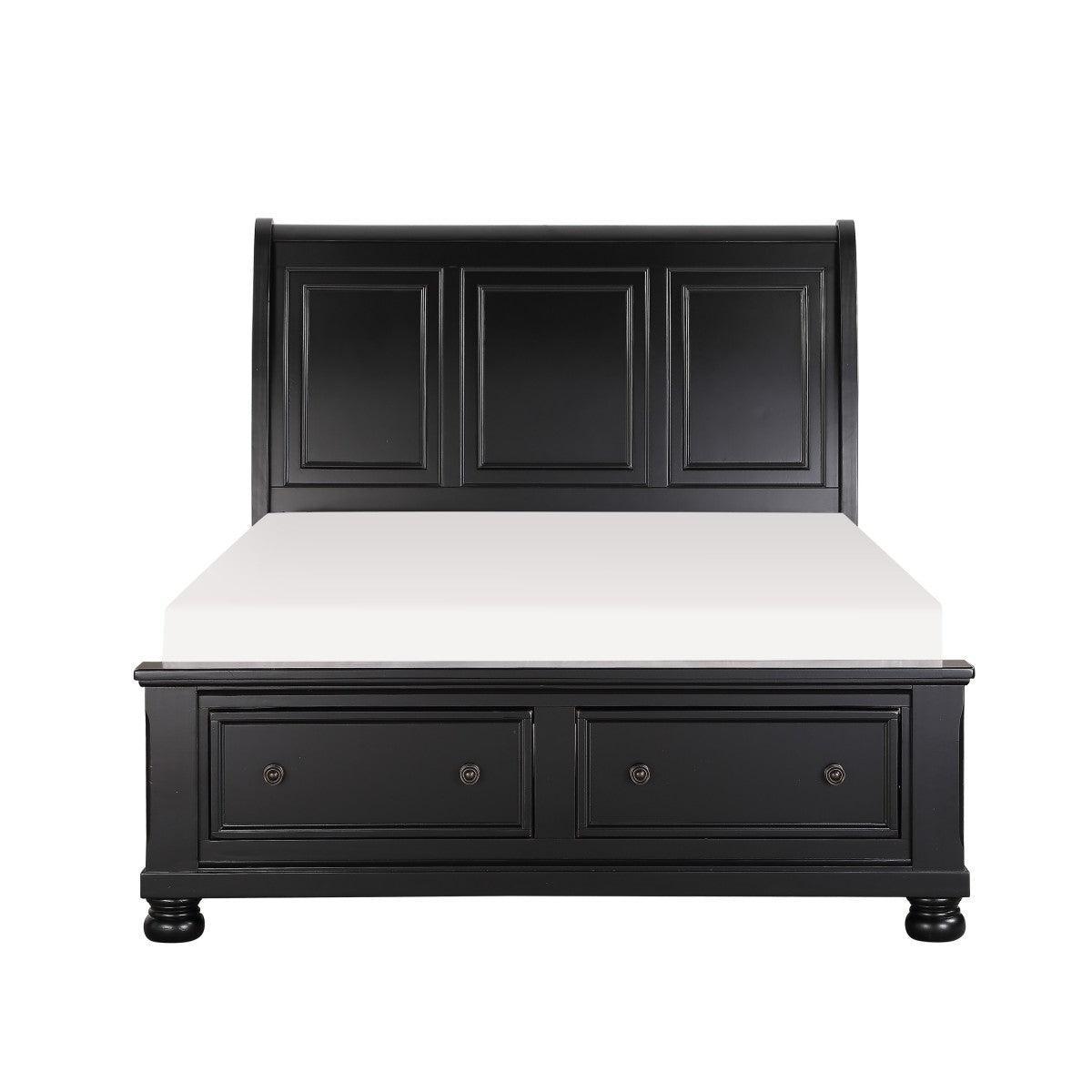 Laurelin Black Modern Traditional Transitional Wood And Engineered Wood King Sleigh Storage Bed - Ella Furniture
