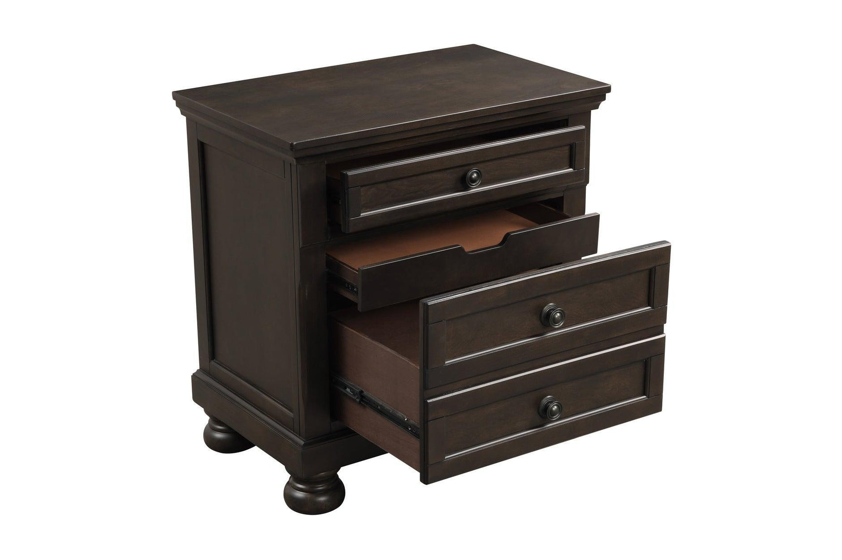 Begonia Graynish Brown Modern Contemporary Transitional Solid Wood Storage Sleigh Bedroom Set - Ella Furniture