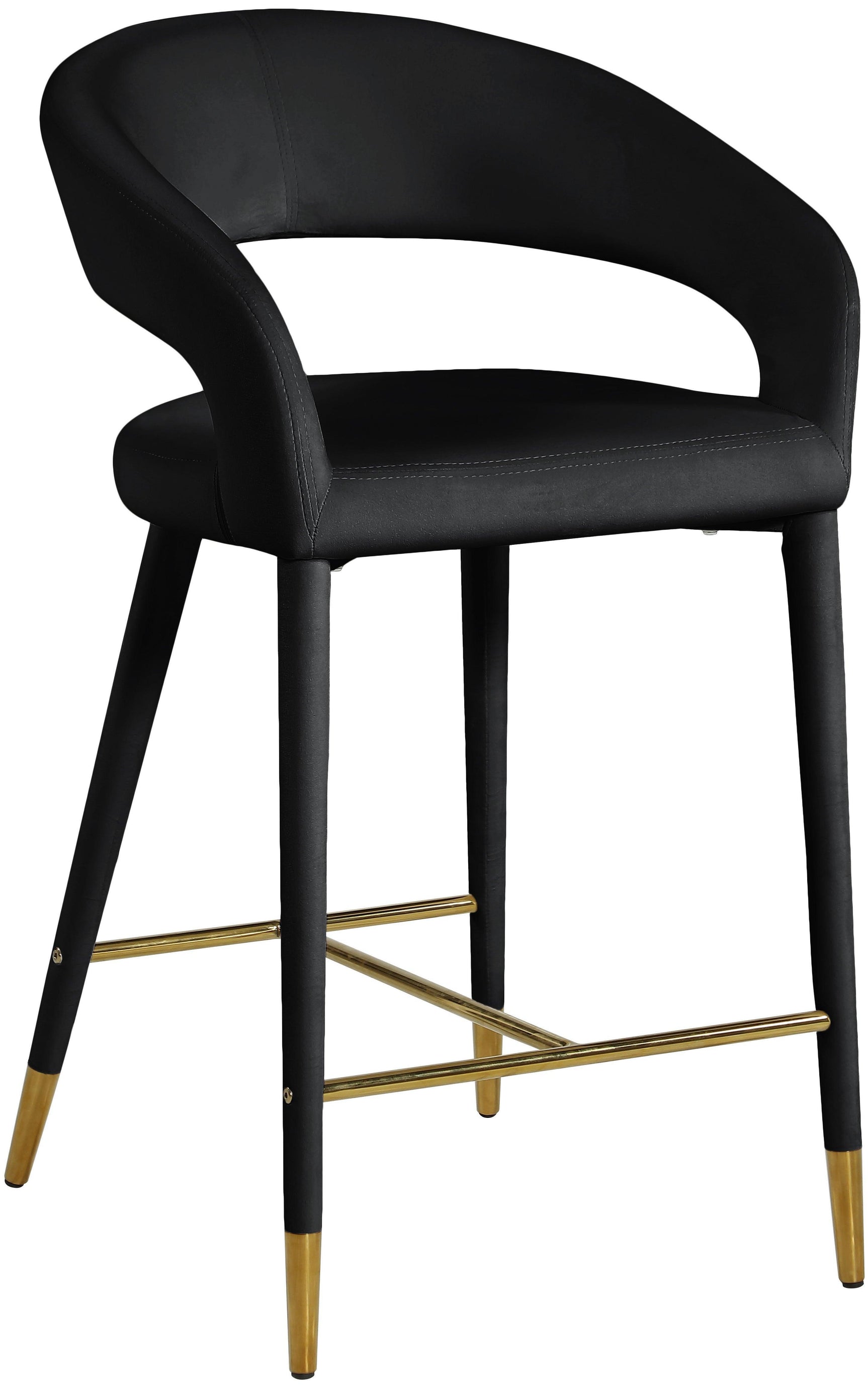 Destiny Black Velvet Stool - Ella Furniture