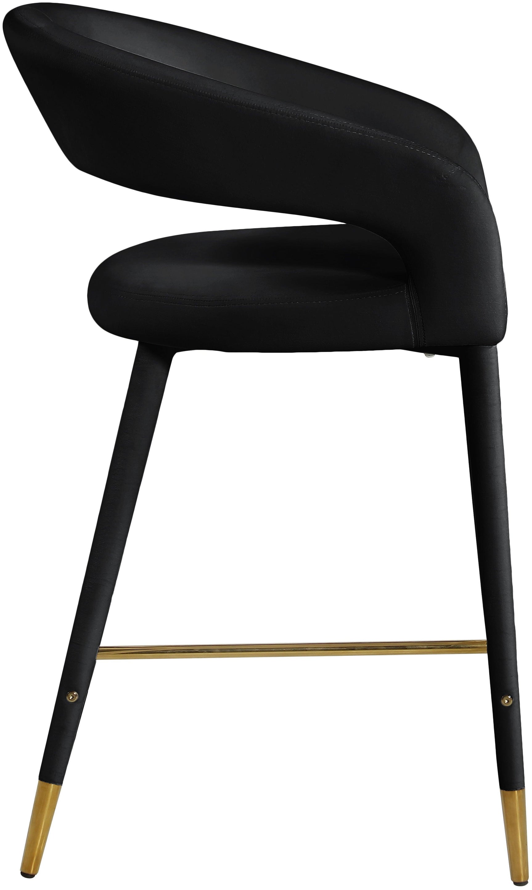 Destiny Black Velvet Stool - Ella Furniture