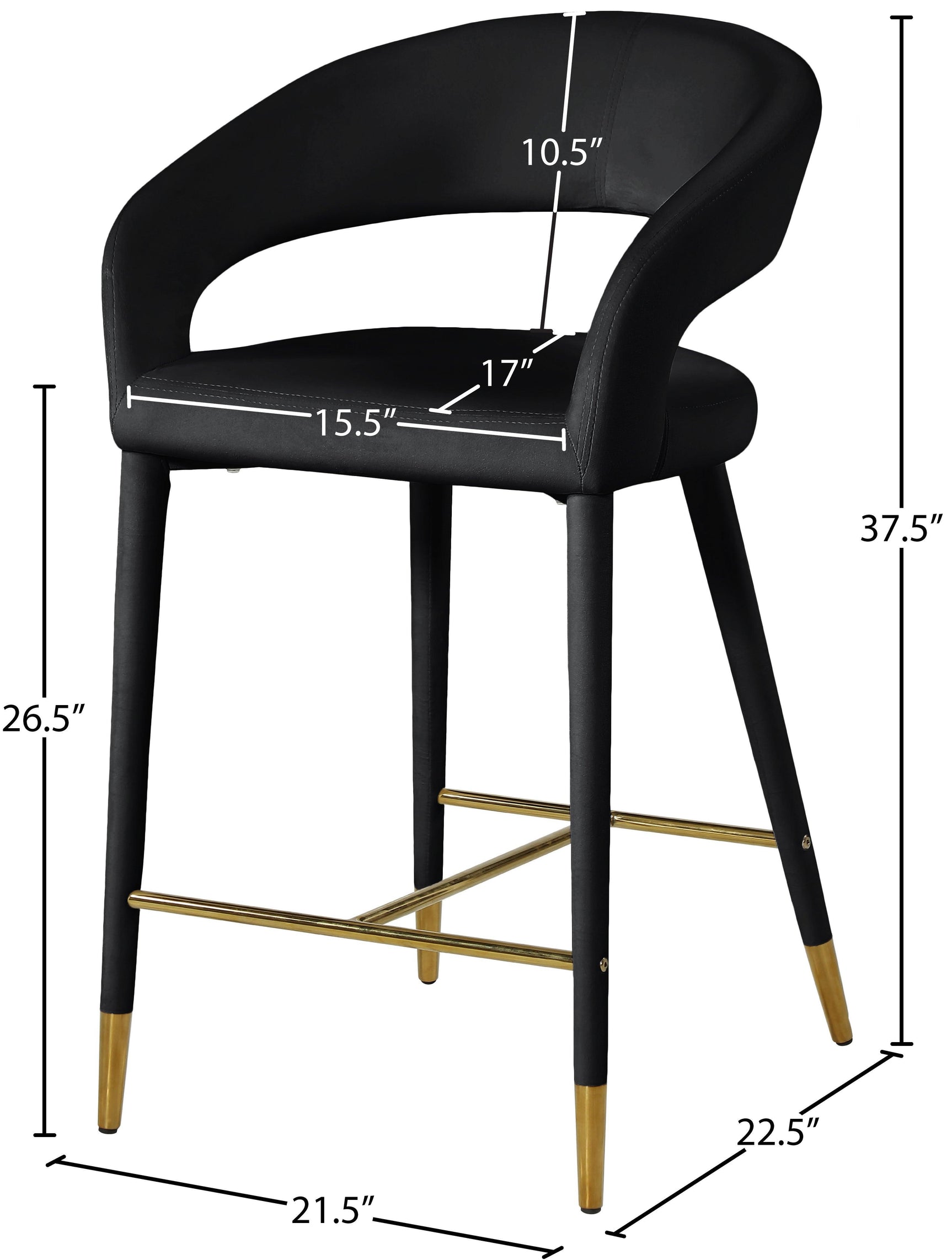 Destiny Black Velvet Stool - Ella Furniture