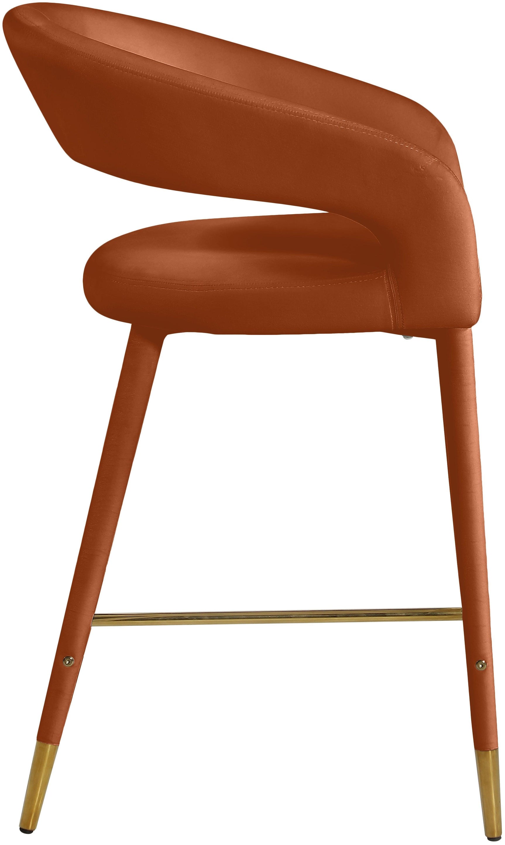 Destiny Cognac Velvet Stool - Ella Furniture