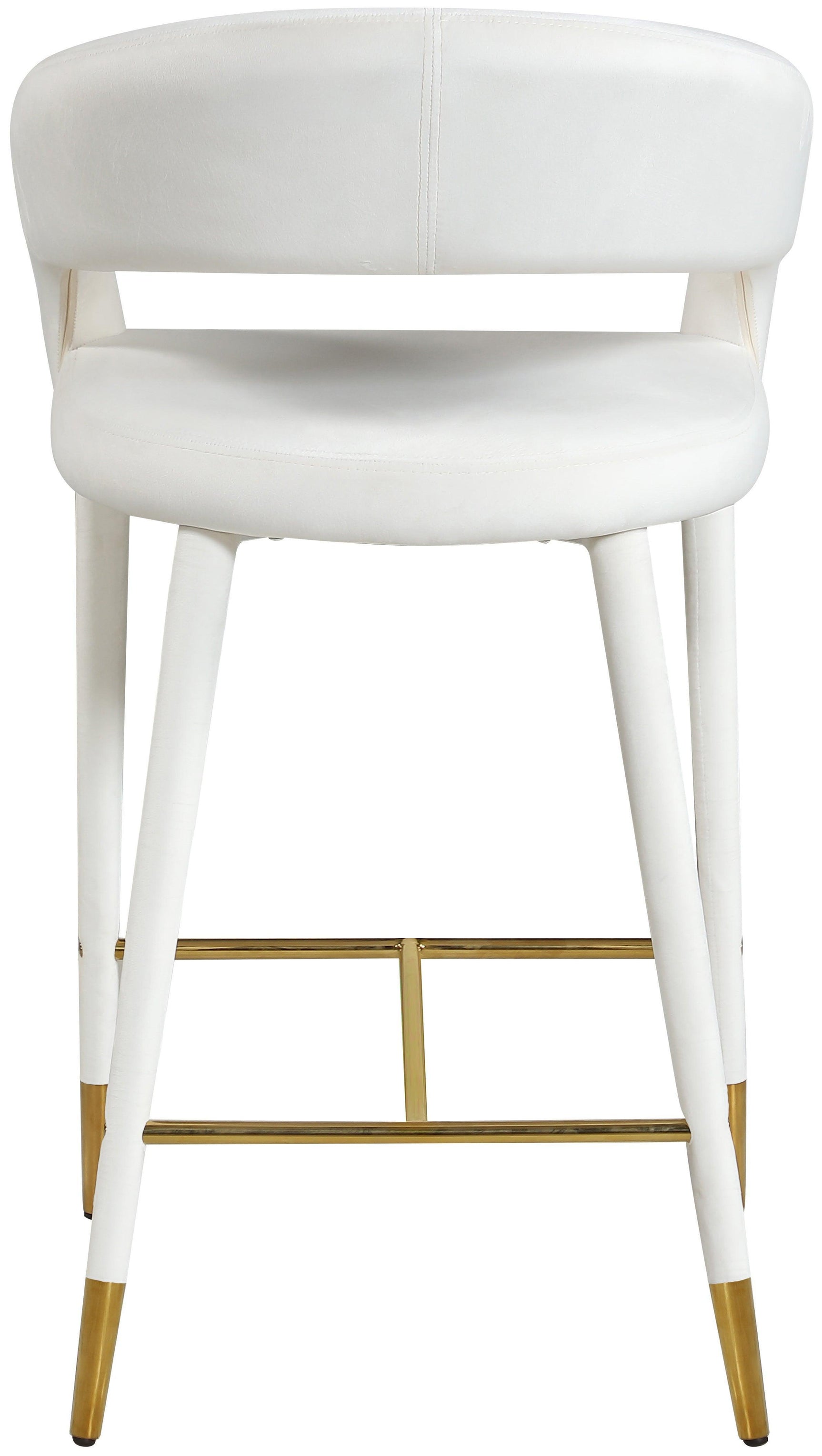Destiny Cream Velvet Stool - Ella Furniture
