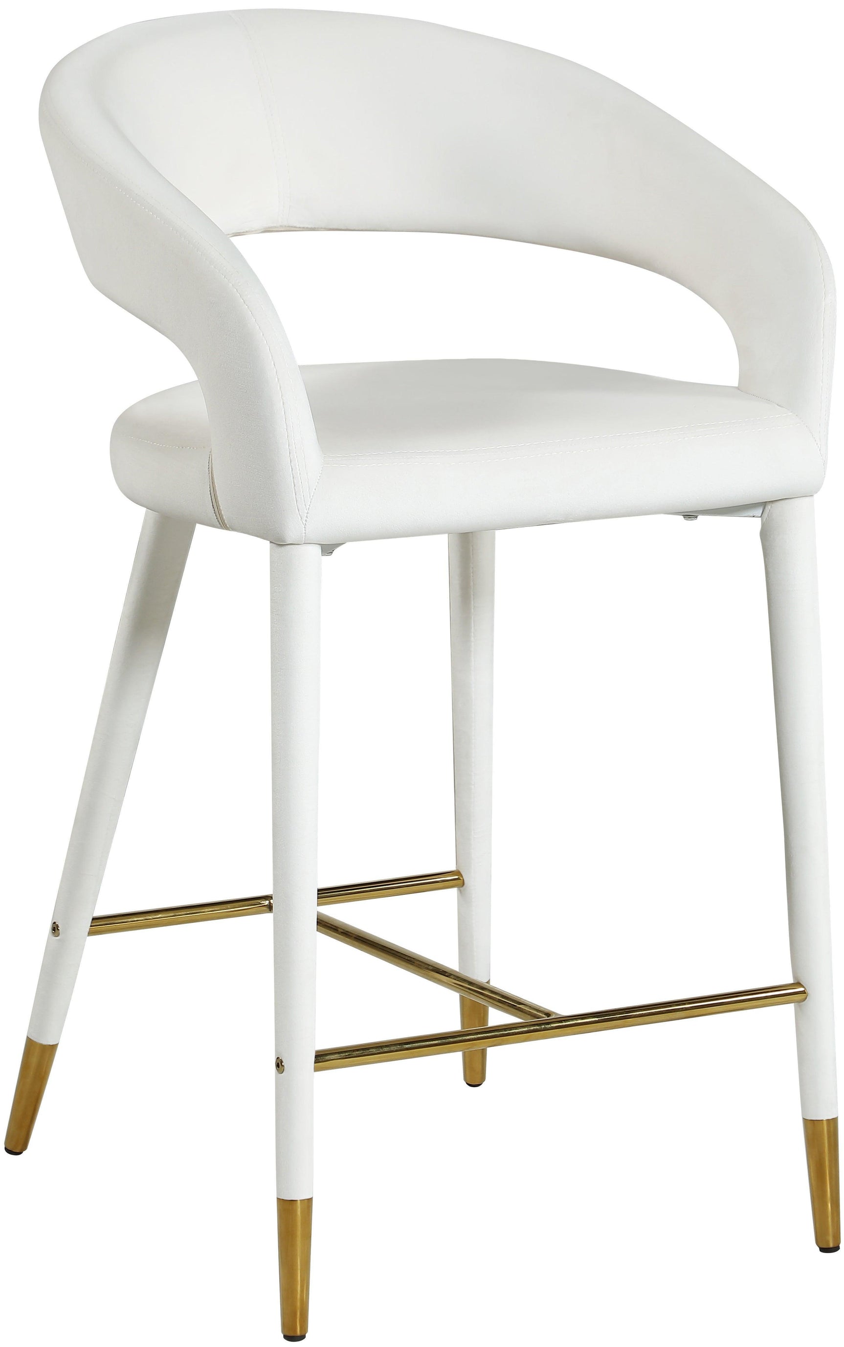Destiny Cream Velvet Stool - Ella Furniture