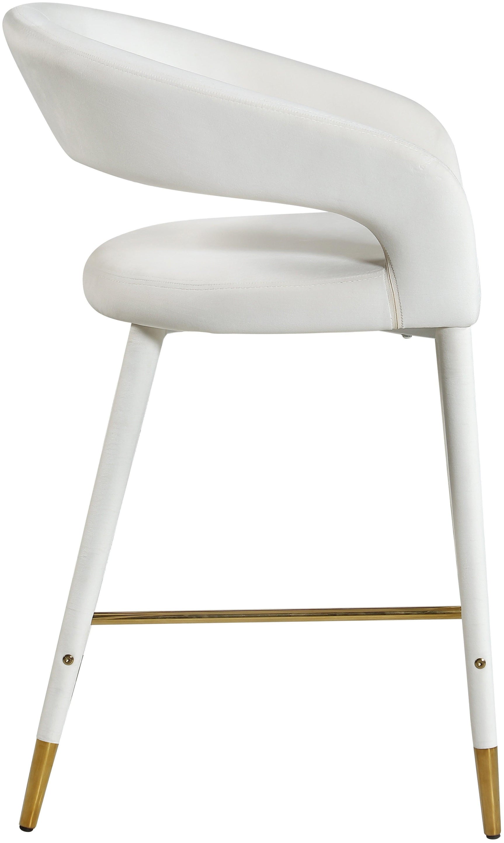 Destiny Cream Velvet Stool - Ella Furniture