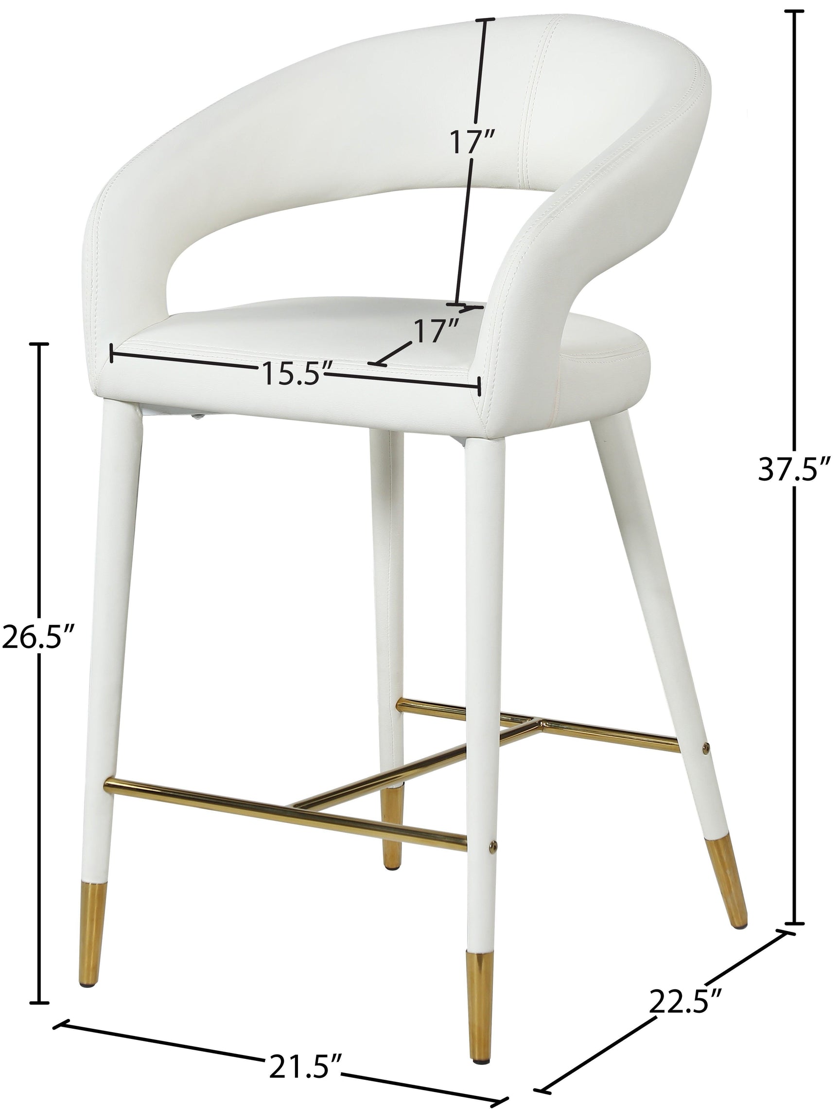 Destiny Cream Velvet Stool - Ella Furniture