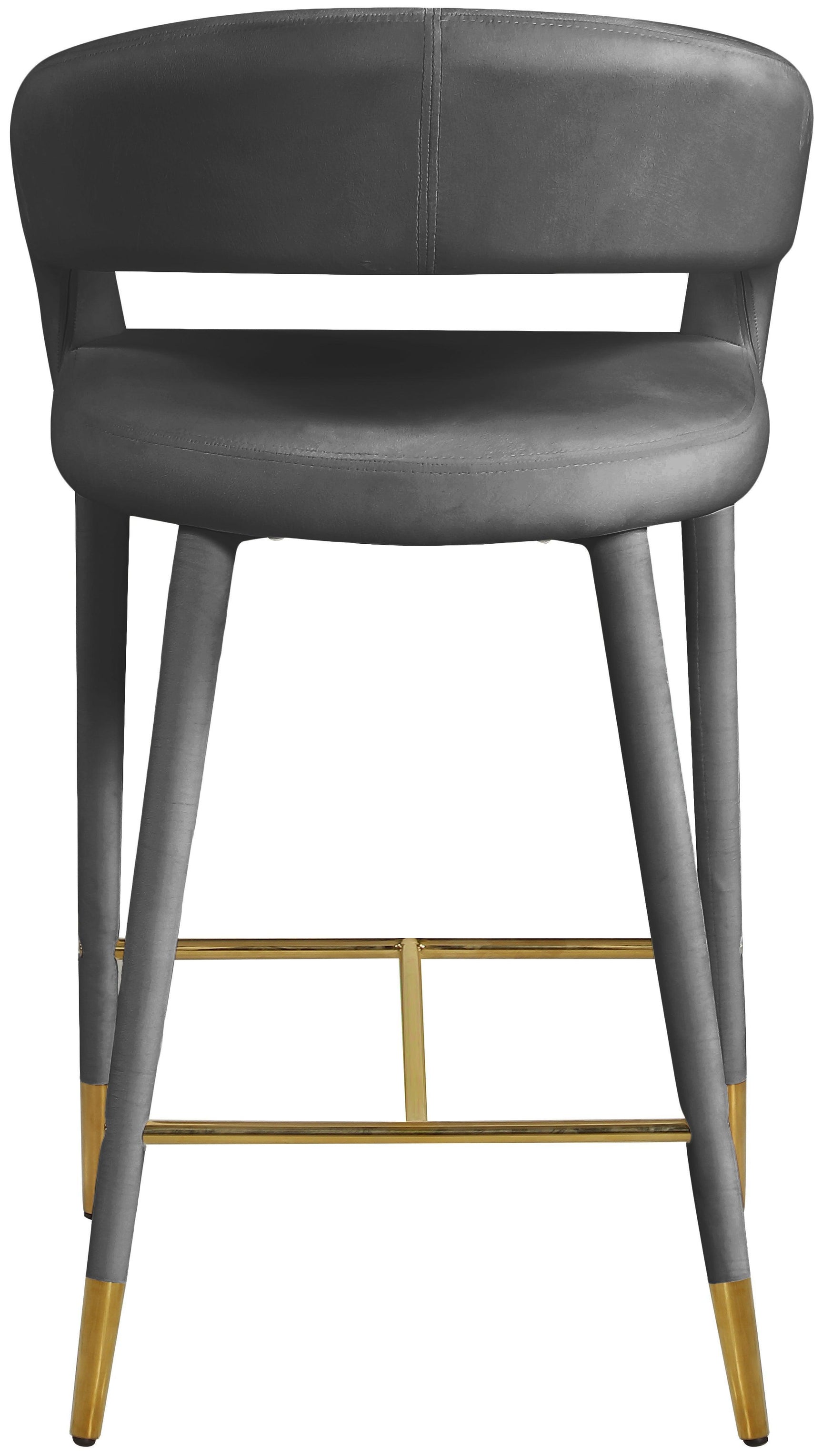 Destiny Grey Velvet Stool - Ella Furniture