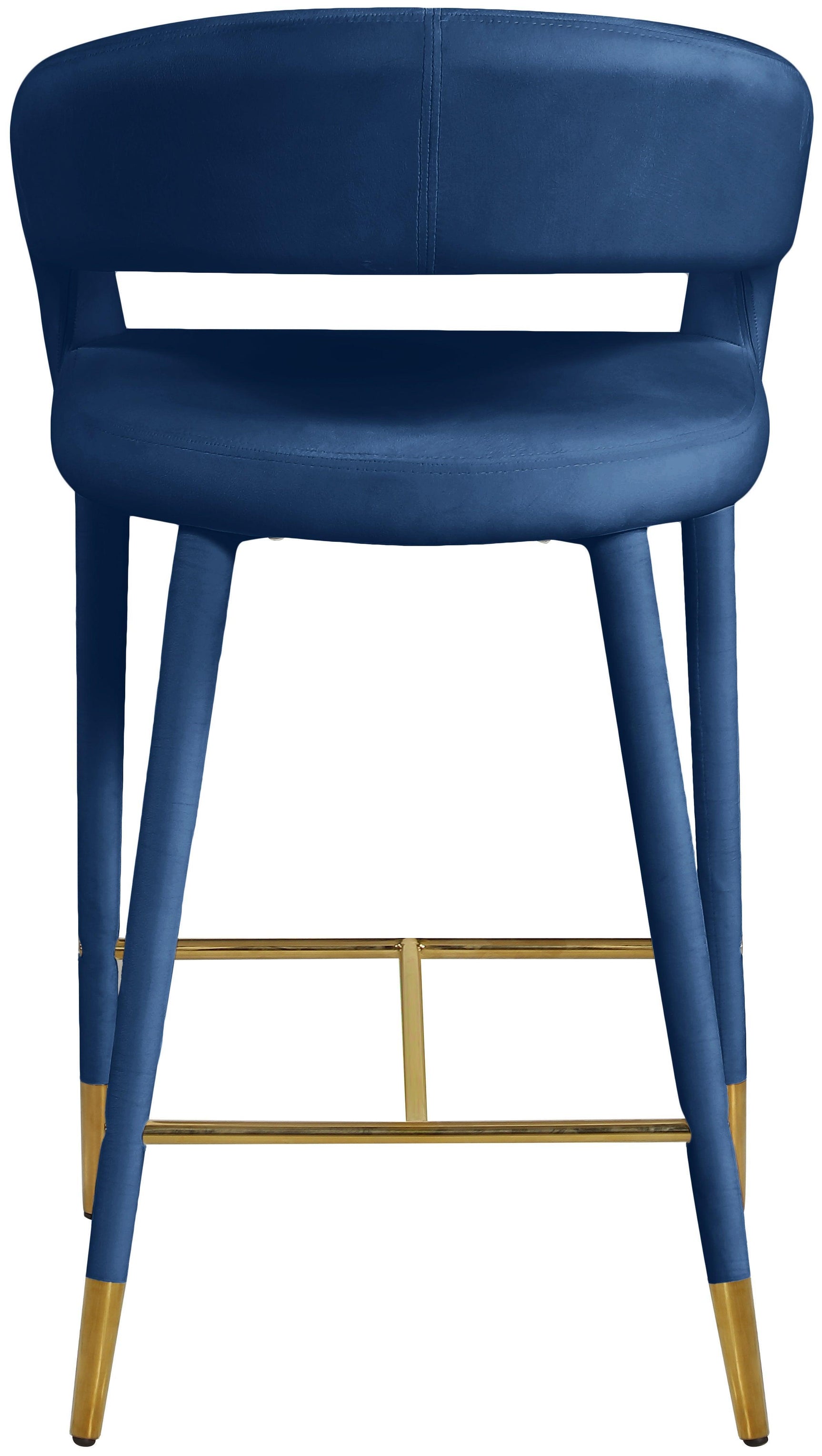 Destiny Blue Velvet Stool - Ella Furniture