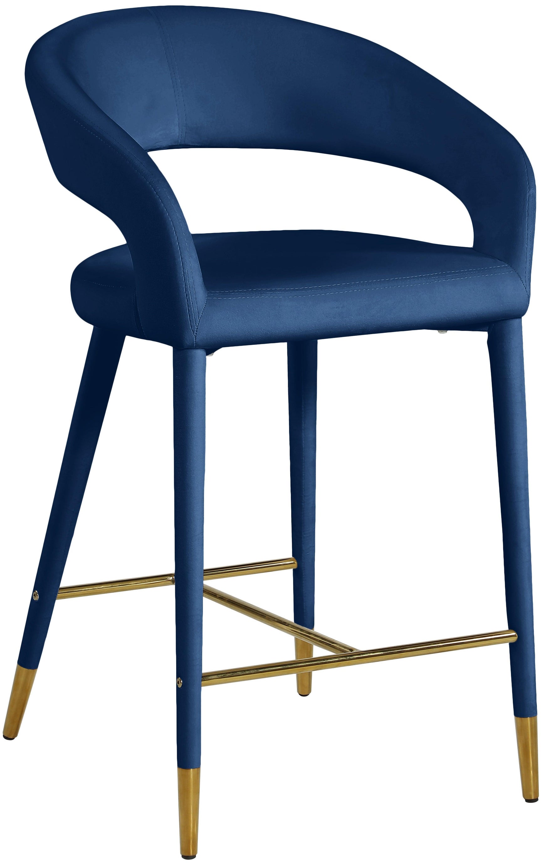 Destiny Blue Velvet Stool - Ella Furniture
