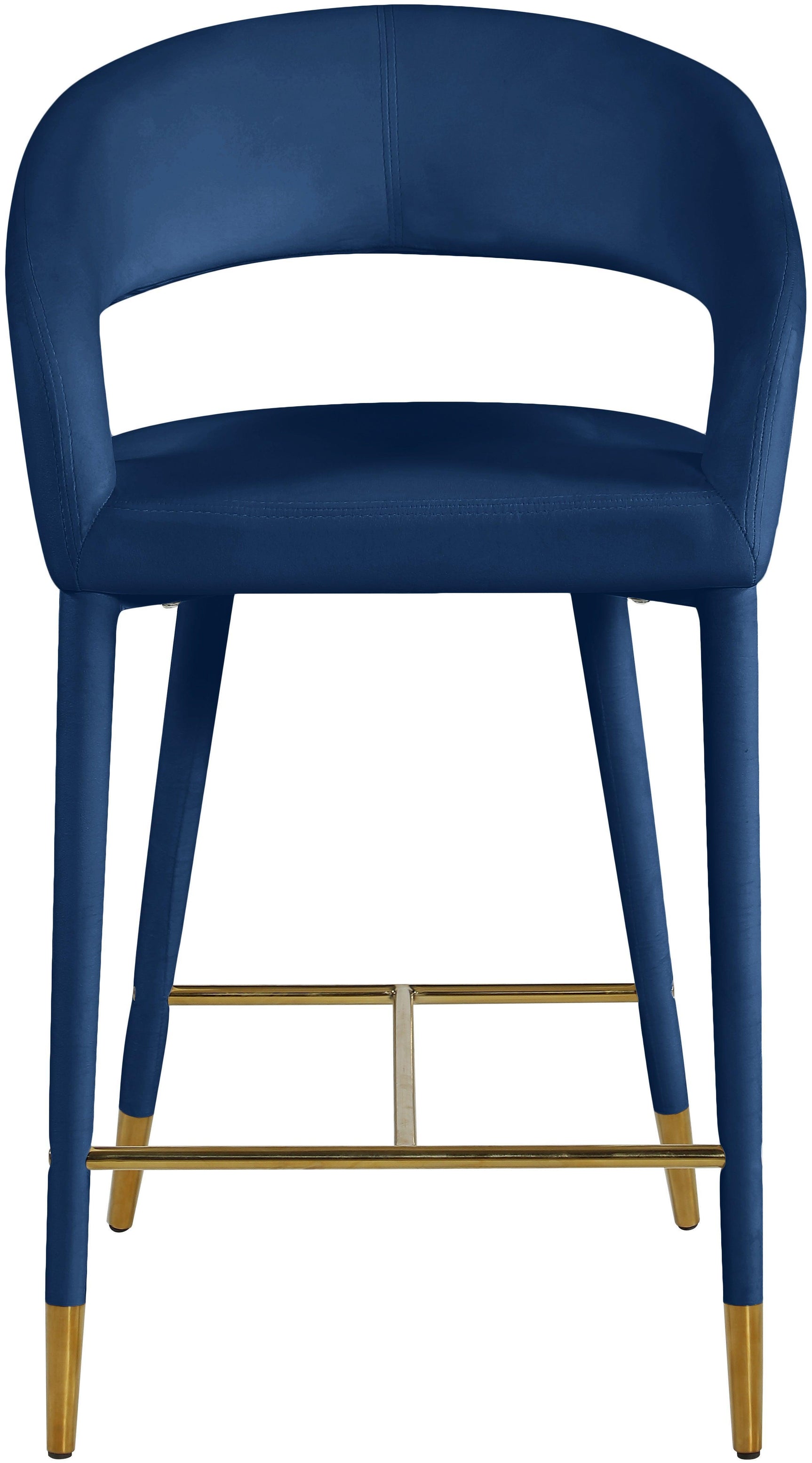 Destiny Blue Velvet Stool - Ella Furniture