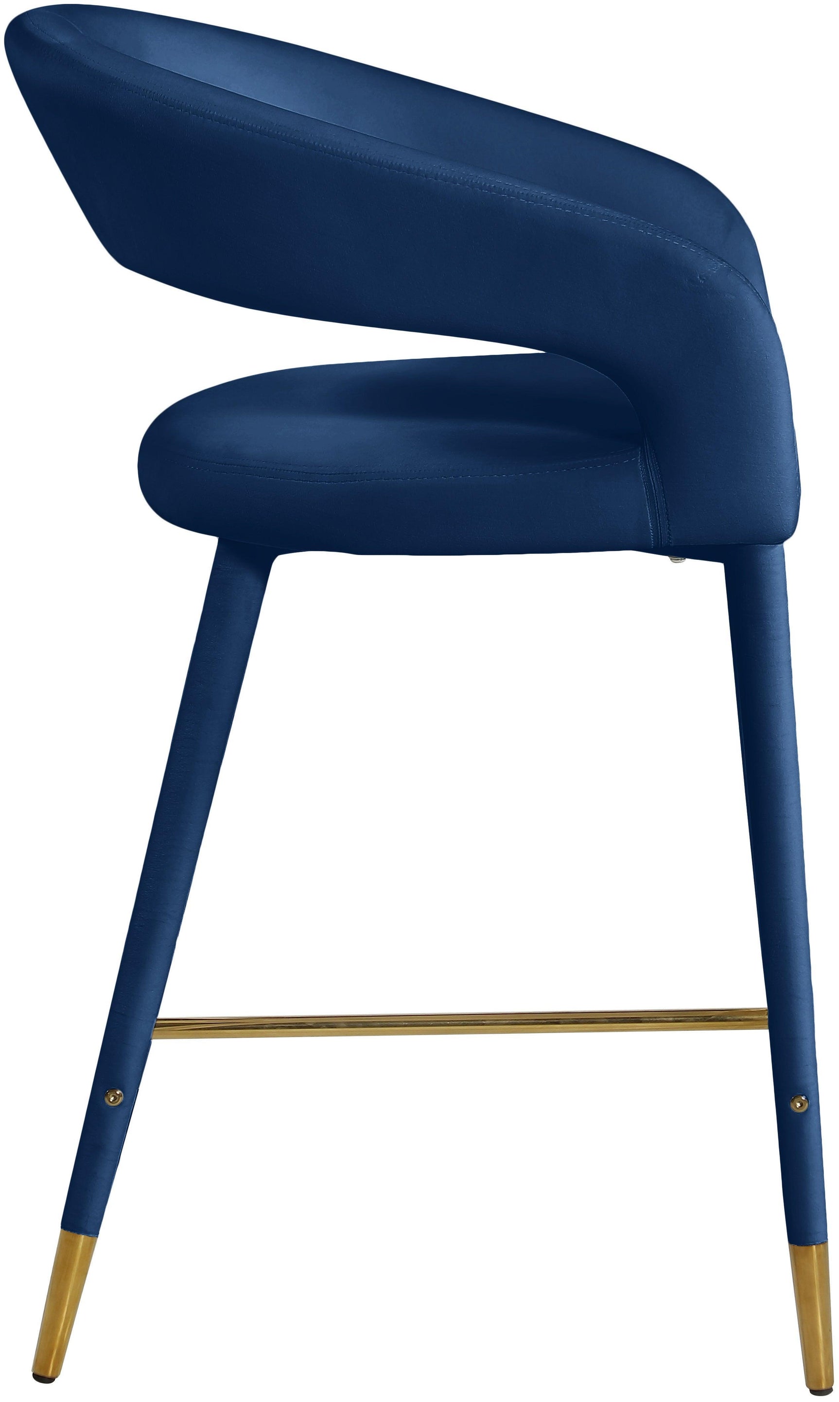 Destiny Blue Velvet Stool - Ella Furniture