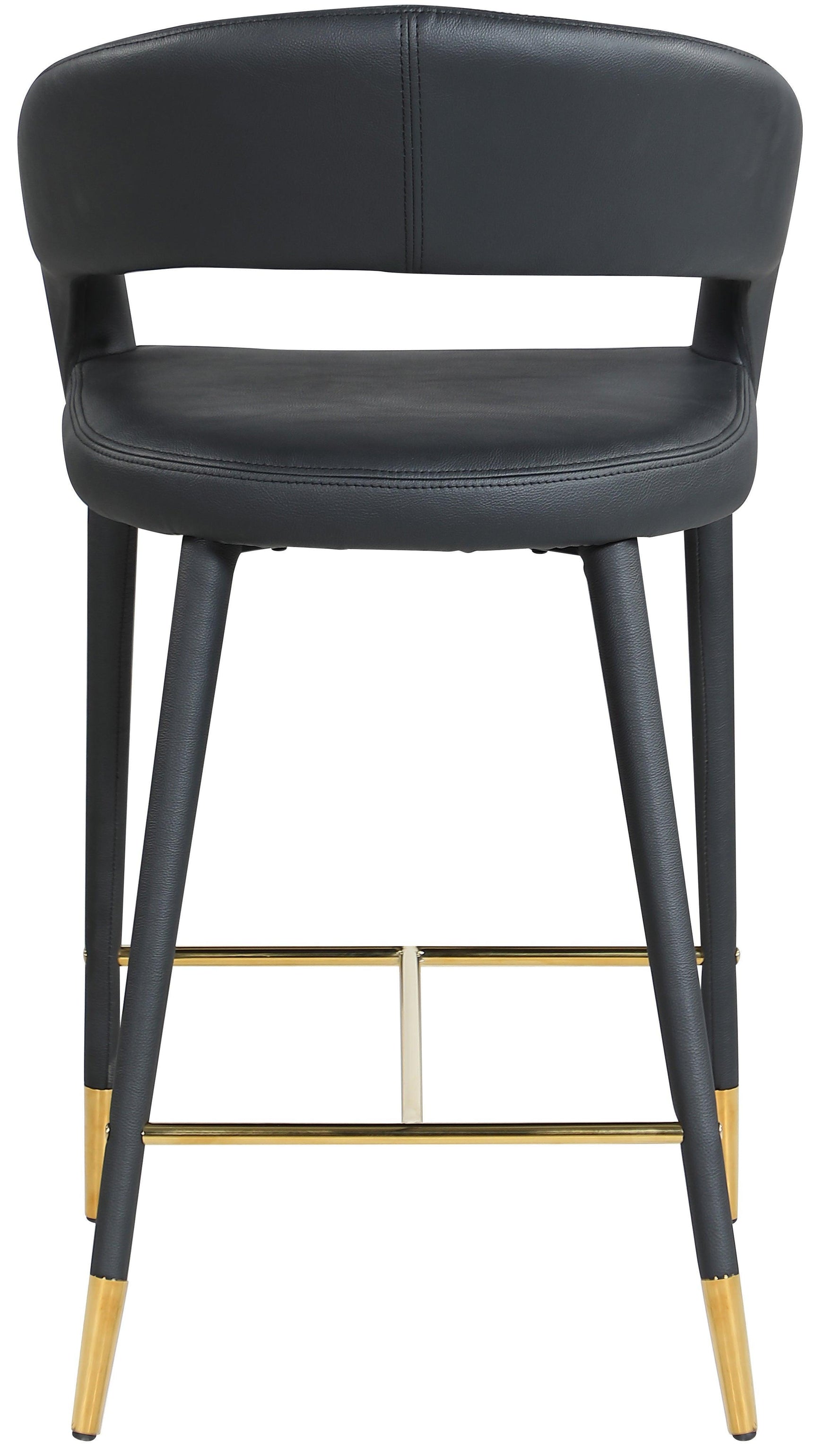 Destiny Black Faux Leather Stool - Ella Furniture