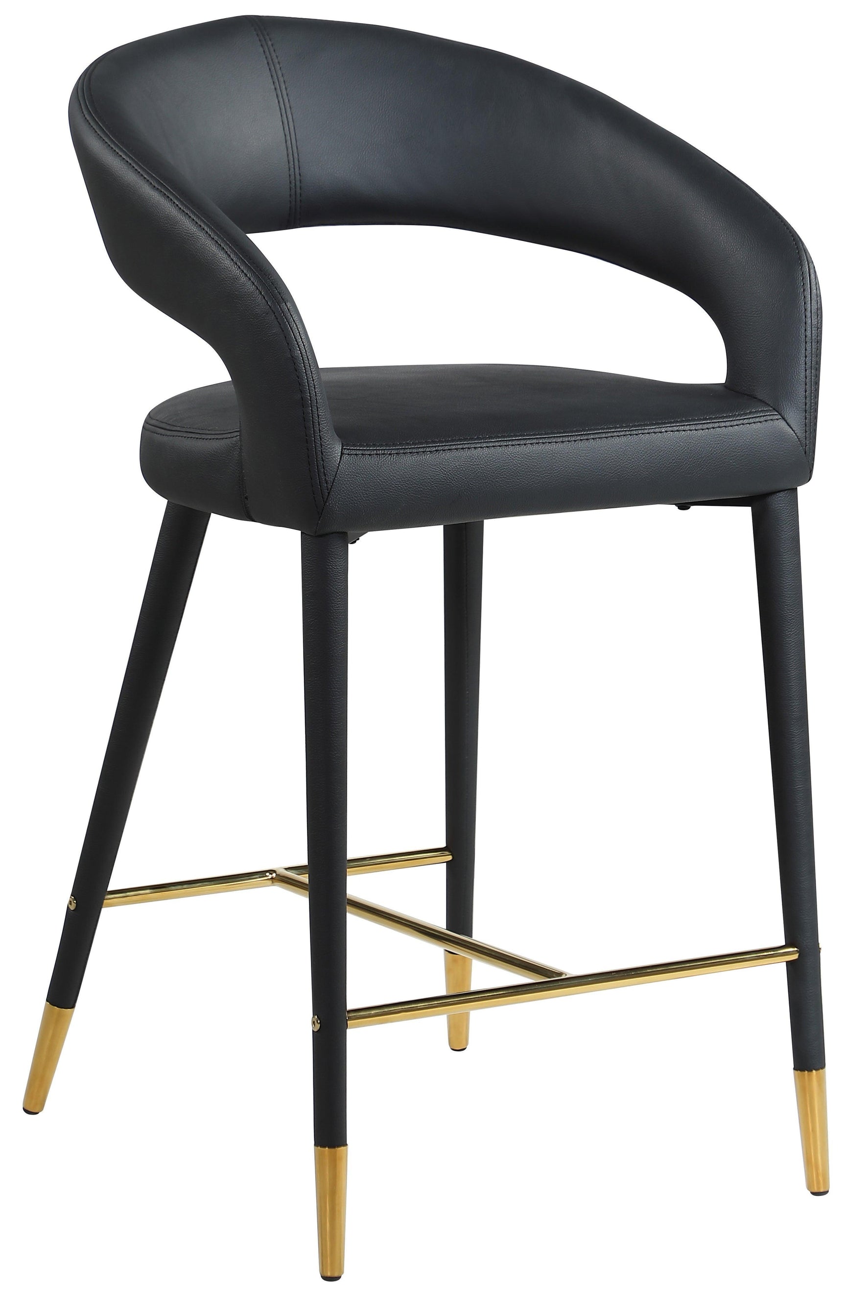 Destiny Black Faux Leather Stool - Ella Furniture