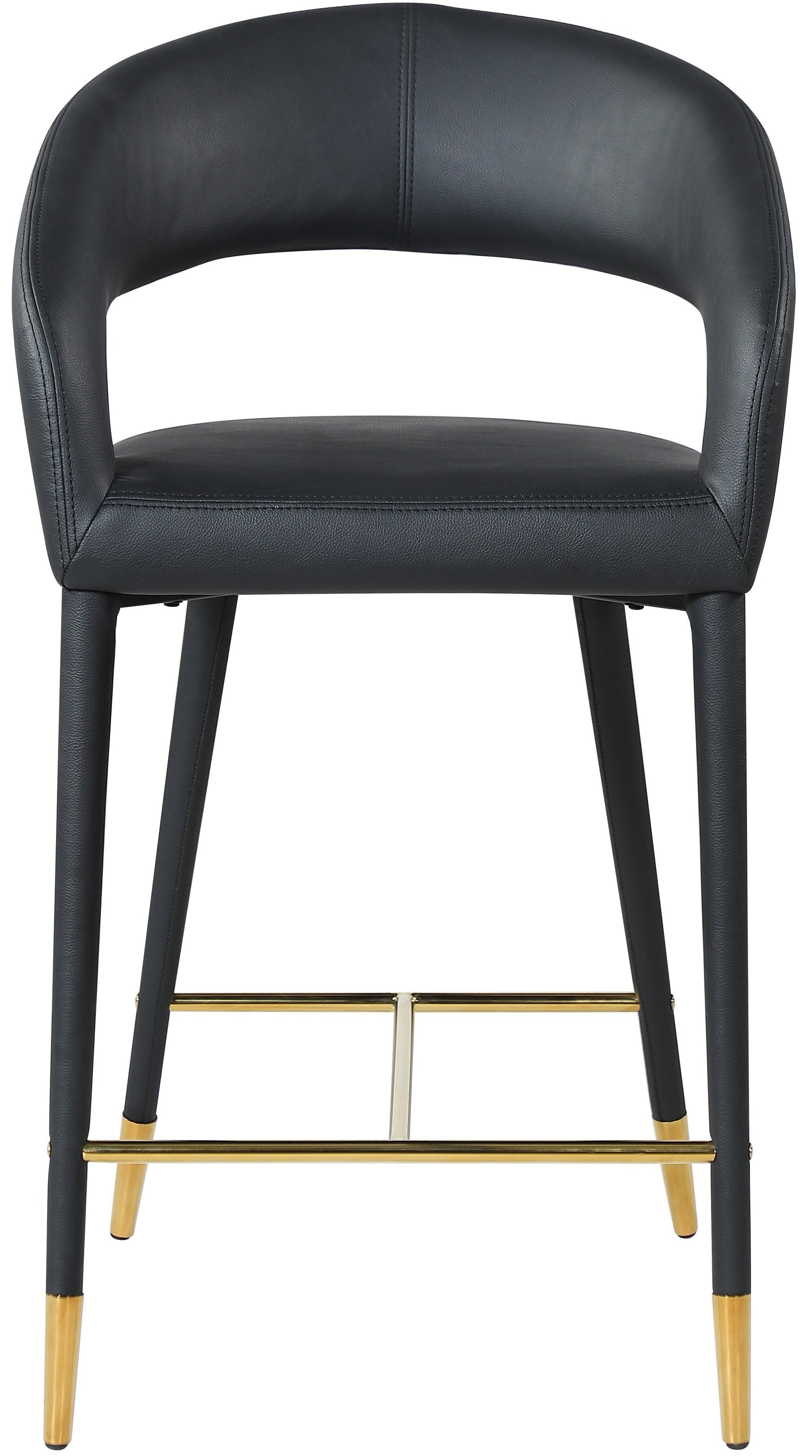 Destiny Black Faux Leather Stool - Ella Furniture