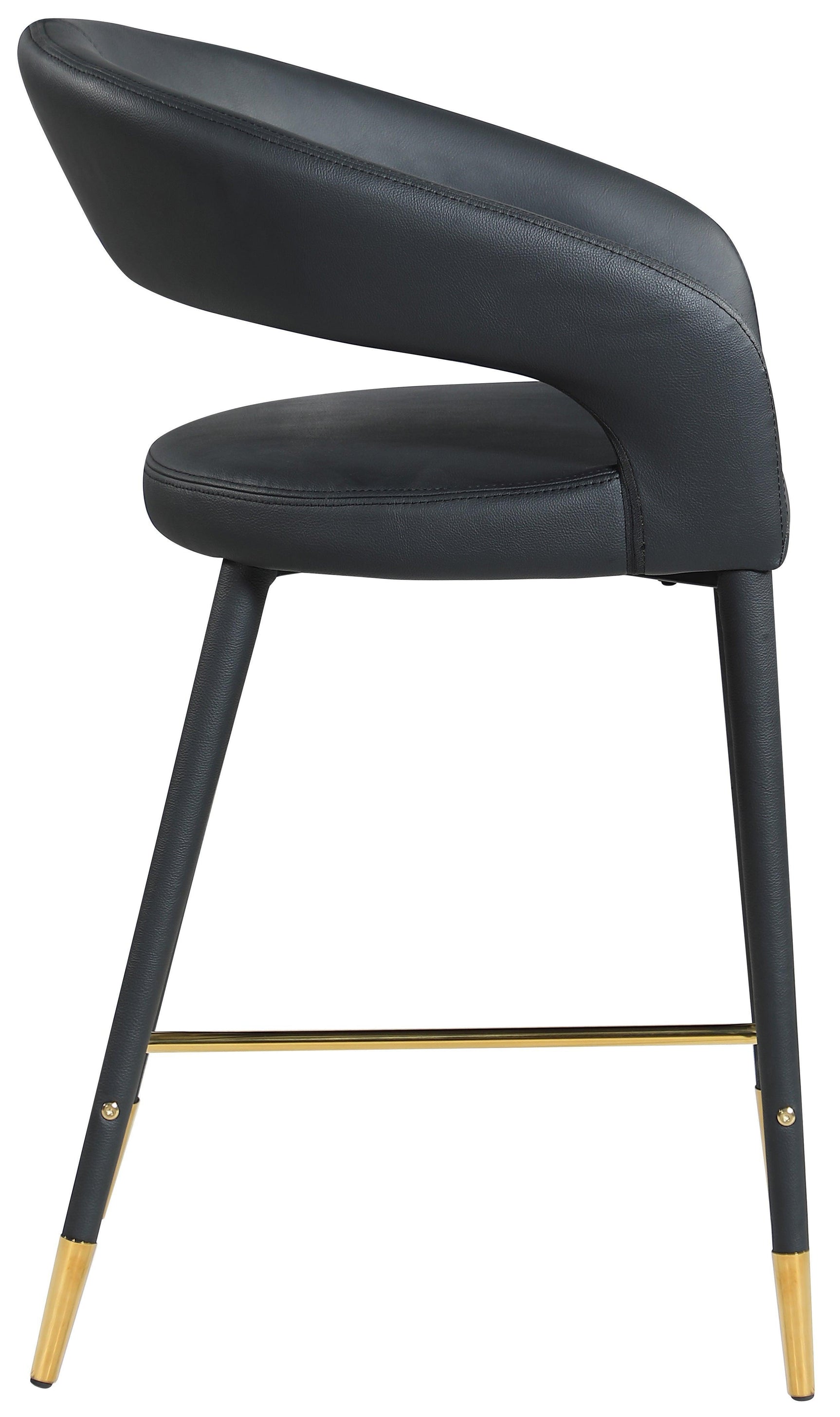 Destiny Black Faux Leather Stool - Ella Furniture