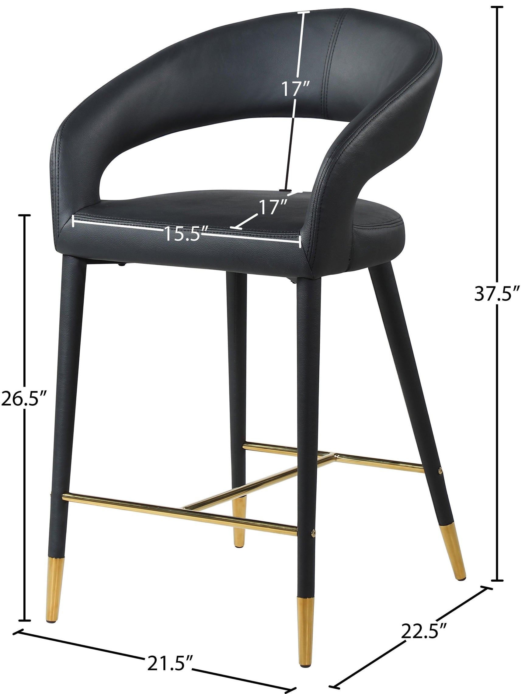 Destiny Black Faux Leather Stool - Ella Furniture