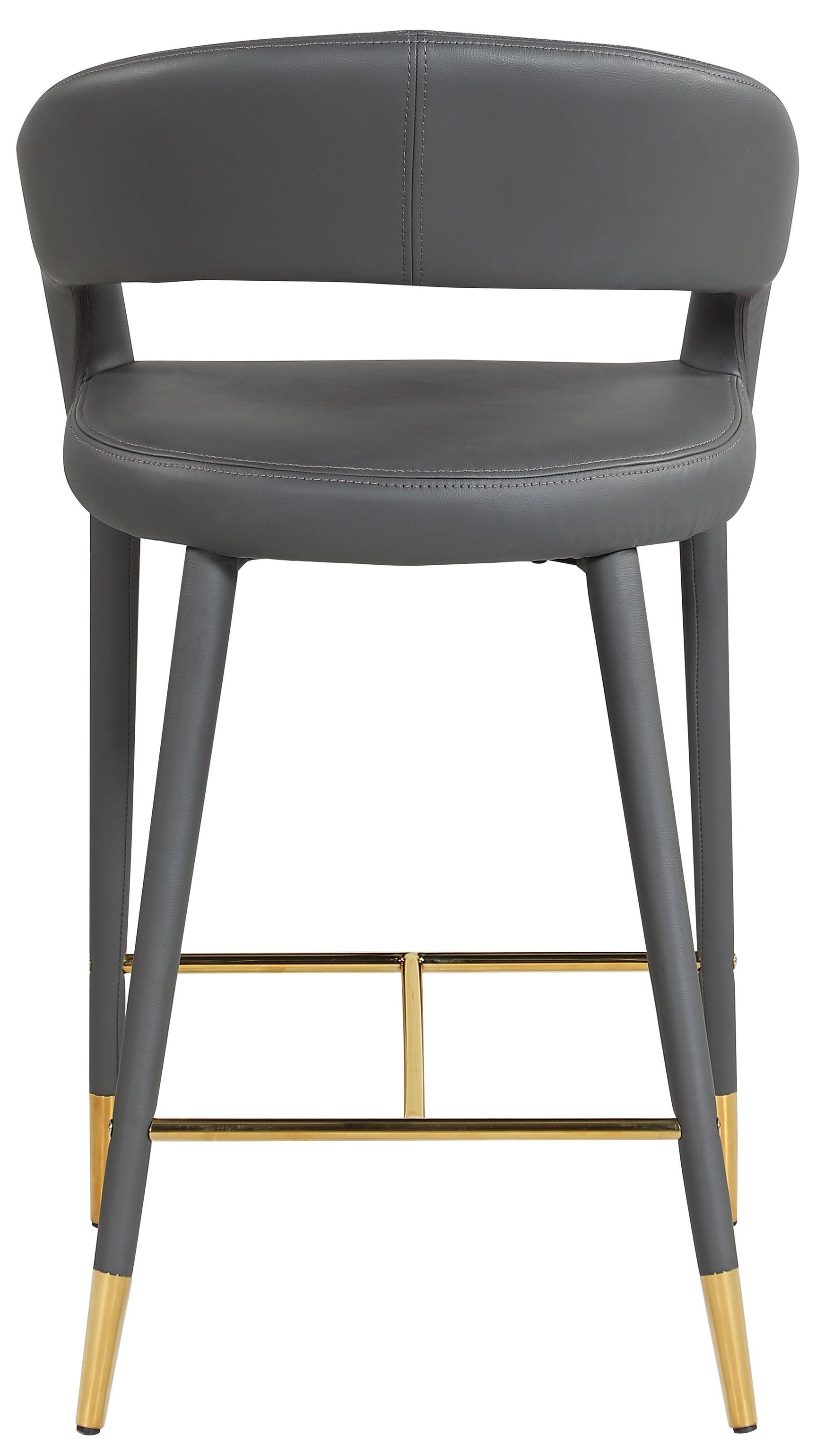 Destiny Grey Faux Leather Stool - Ella Furniture