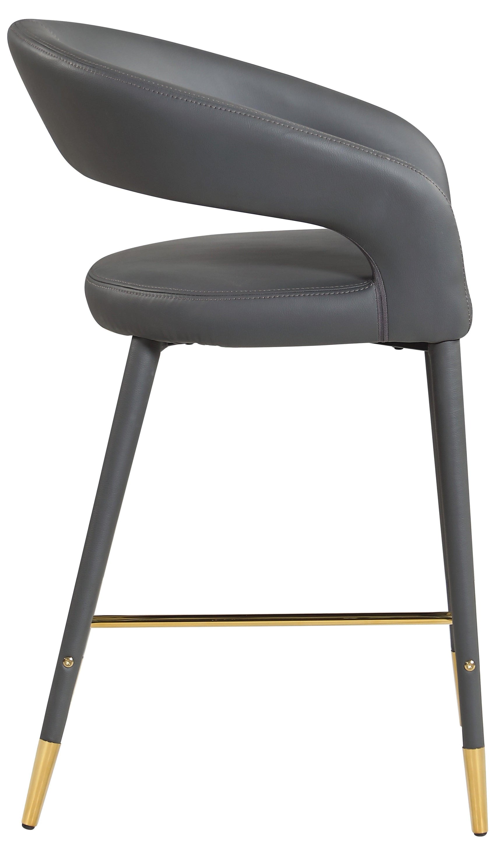 Destiny Grey Faux Leather Stool - Ella Furniture
