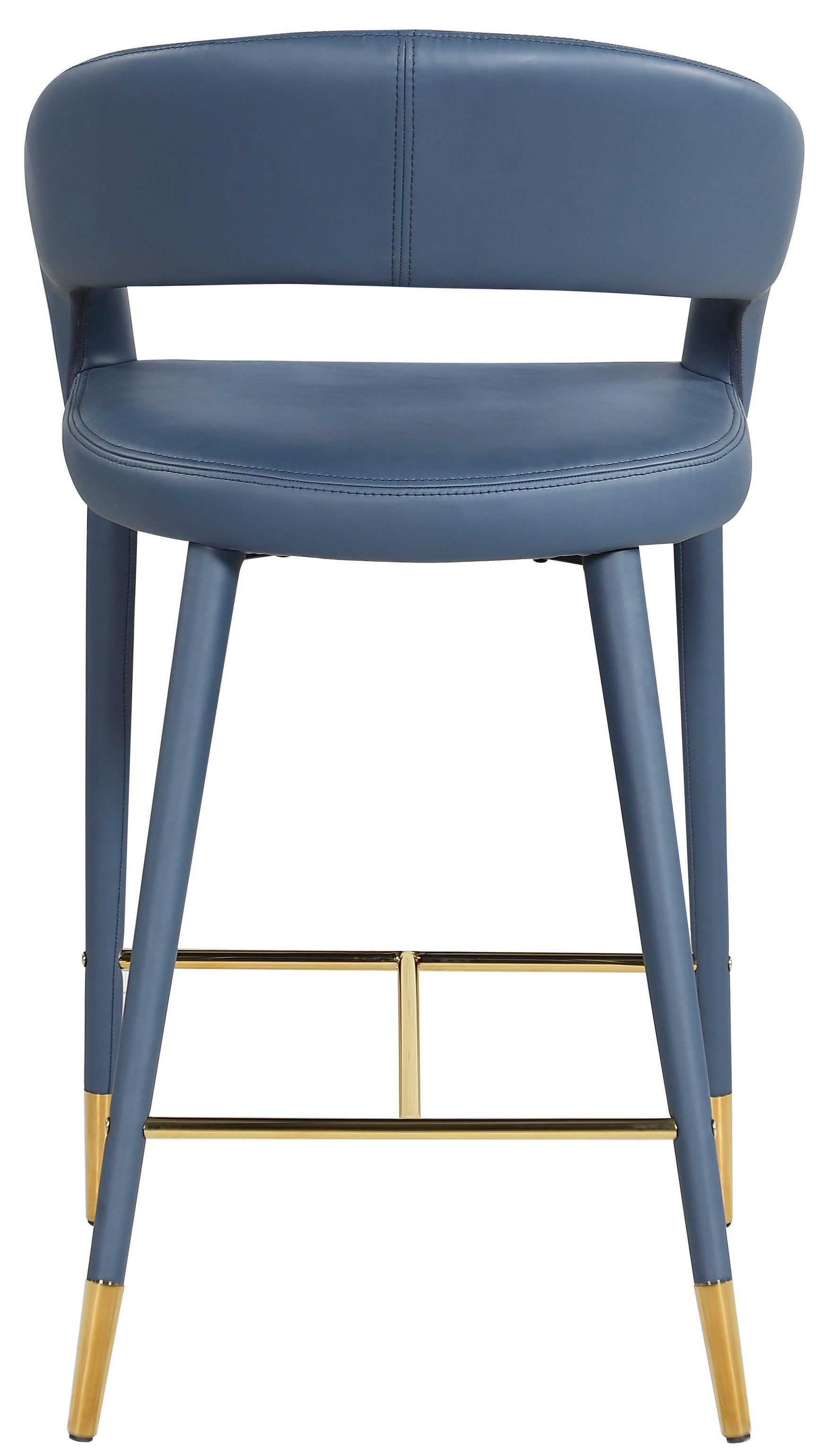 Destiny Blue Faux Leather Stool - Ella Furniture