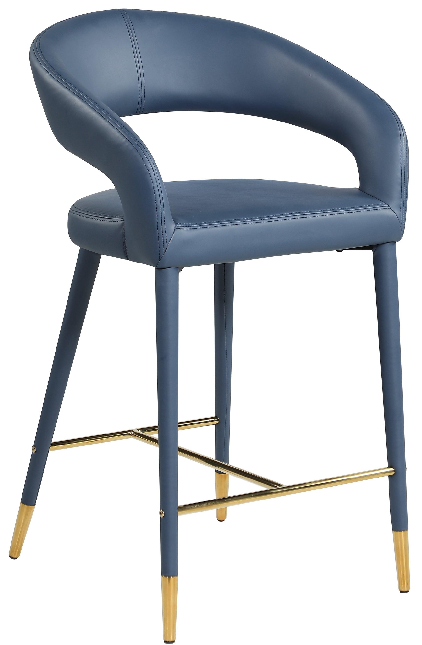 Destiny Blue Faux Leather Stool - Ella Furniture