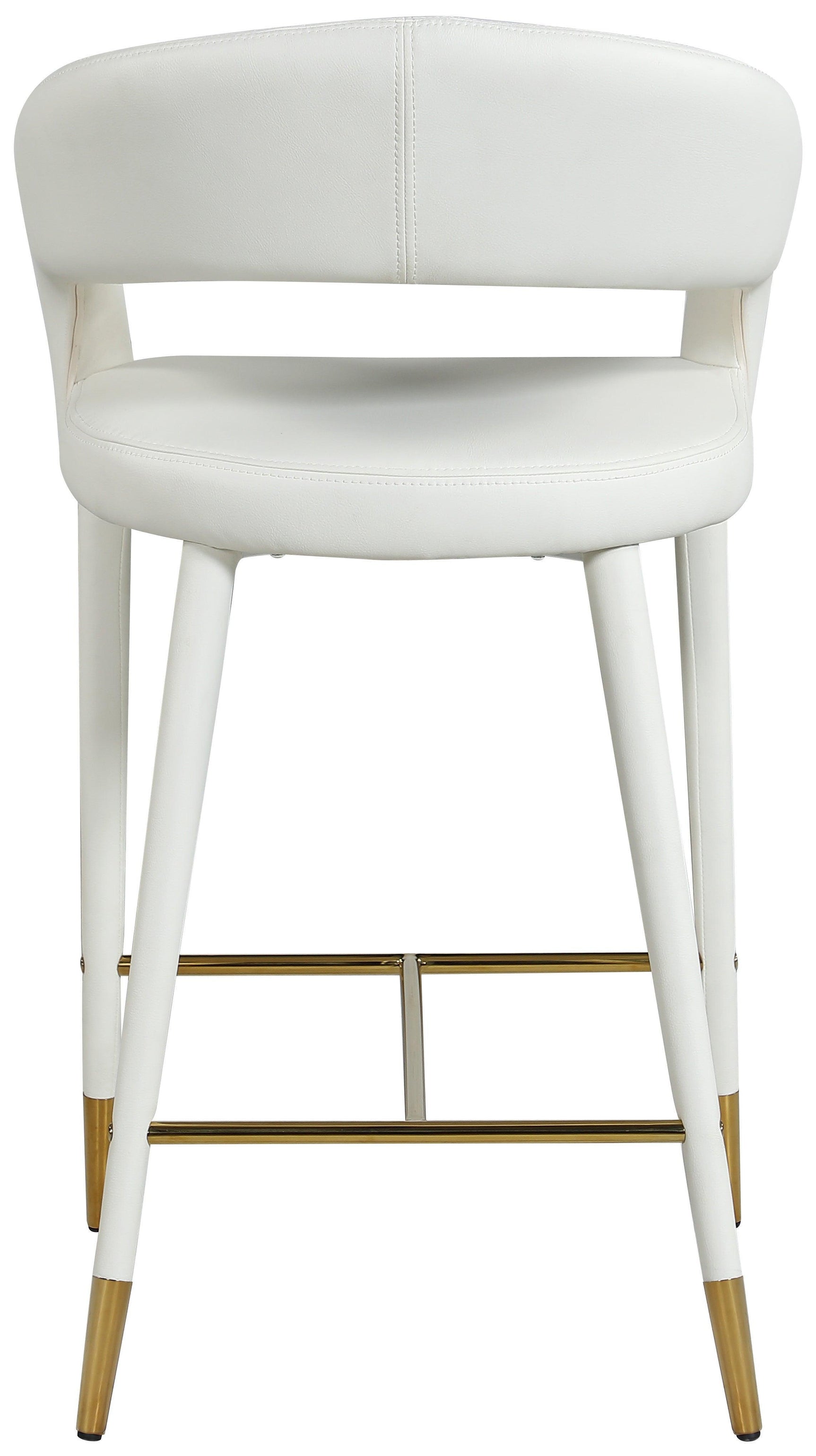Destiny White Faux Leather Stool - Ella Furniture