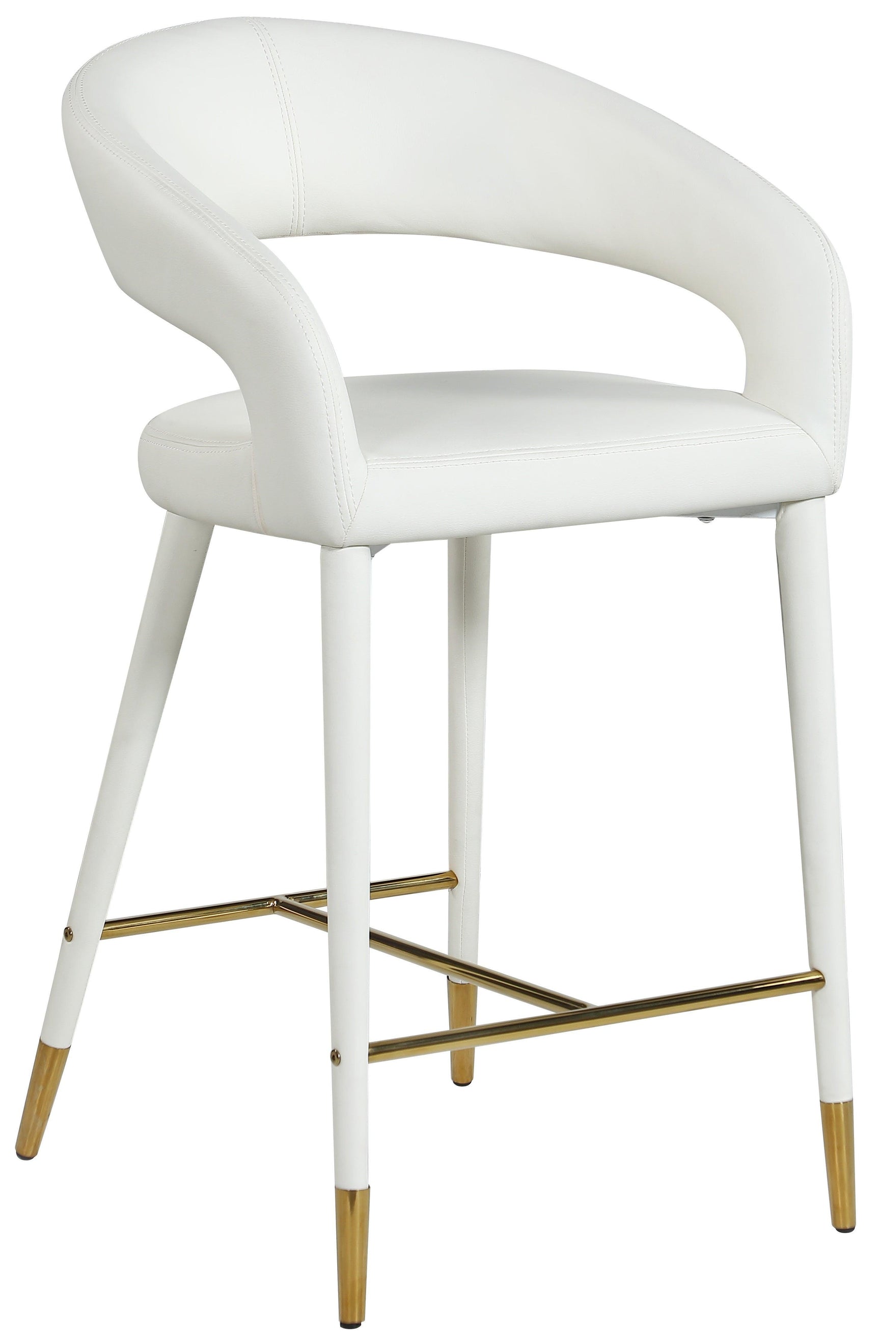 Destiny White Faux Leather Stool - Ella Furniture