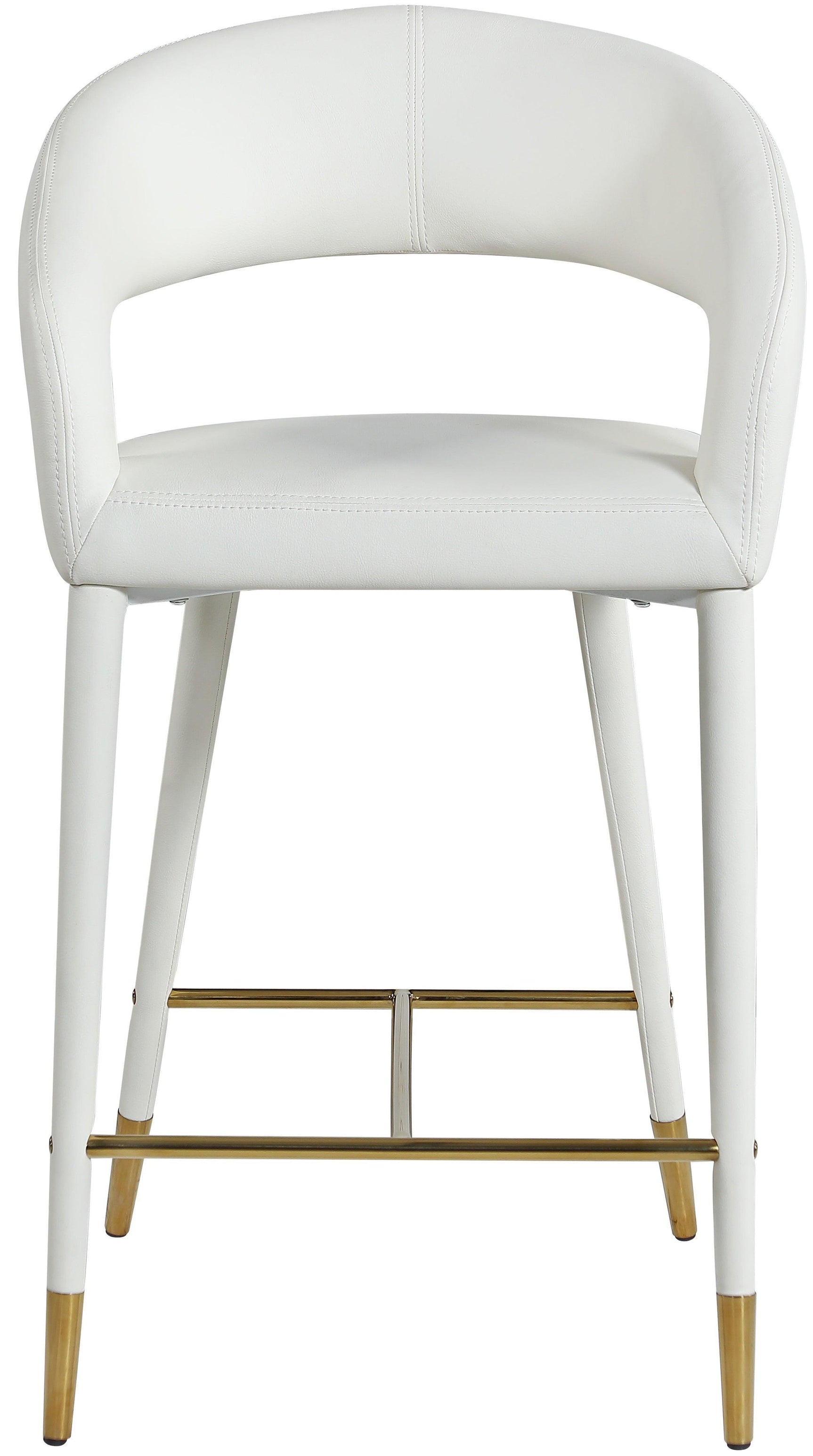 Destiny White Faux Leather Stool - Ella Furniture