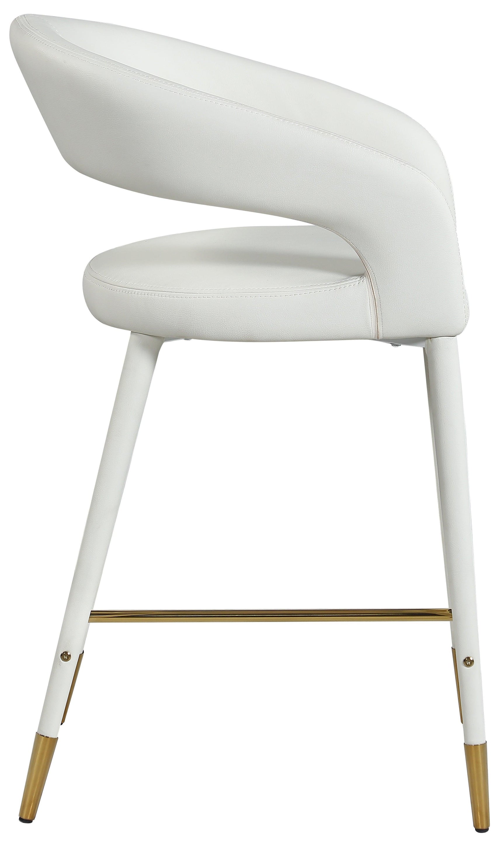 Destiny White Faux Leather Stool - Ella Furniture