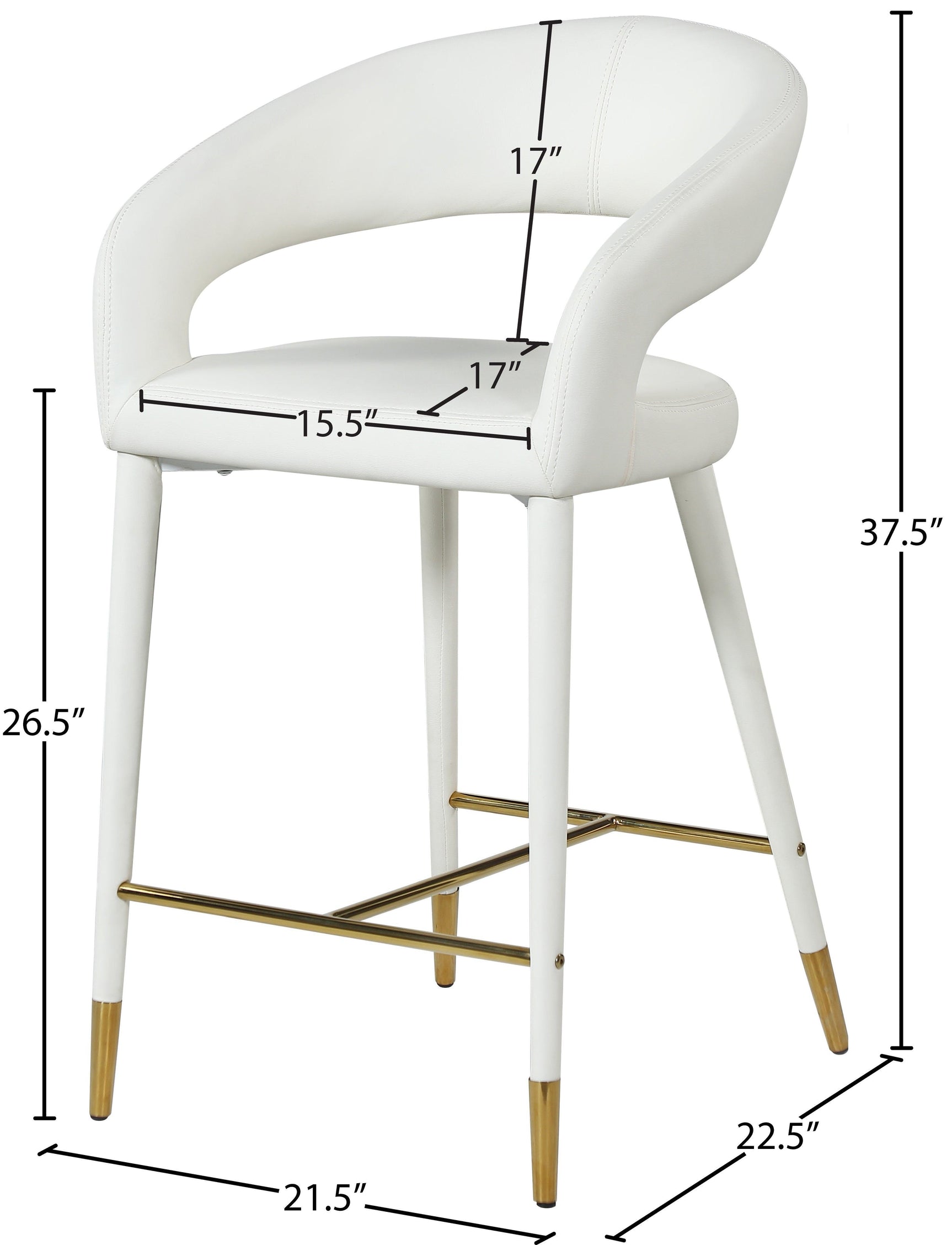 Destiny White Faux Leather Stool - Ella Furniture